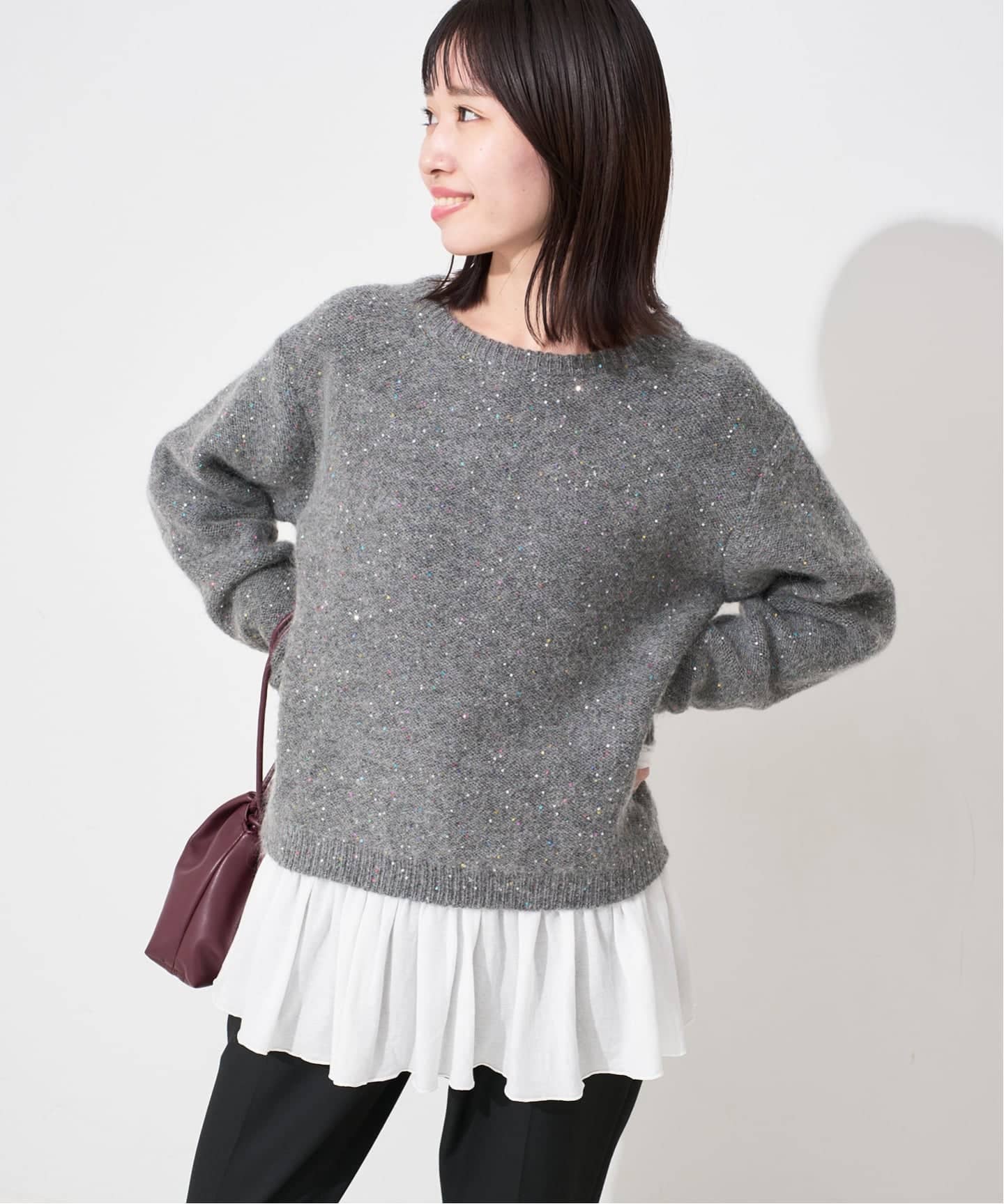 SLOBEIENA レイヤード　ペプラムロンT レイヤードペプラムロンTEE（Tシャツ／カットソー）｜SLOBE IENA