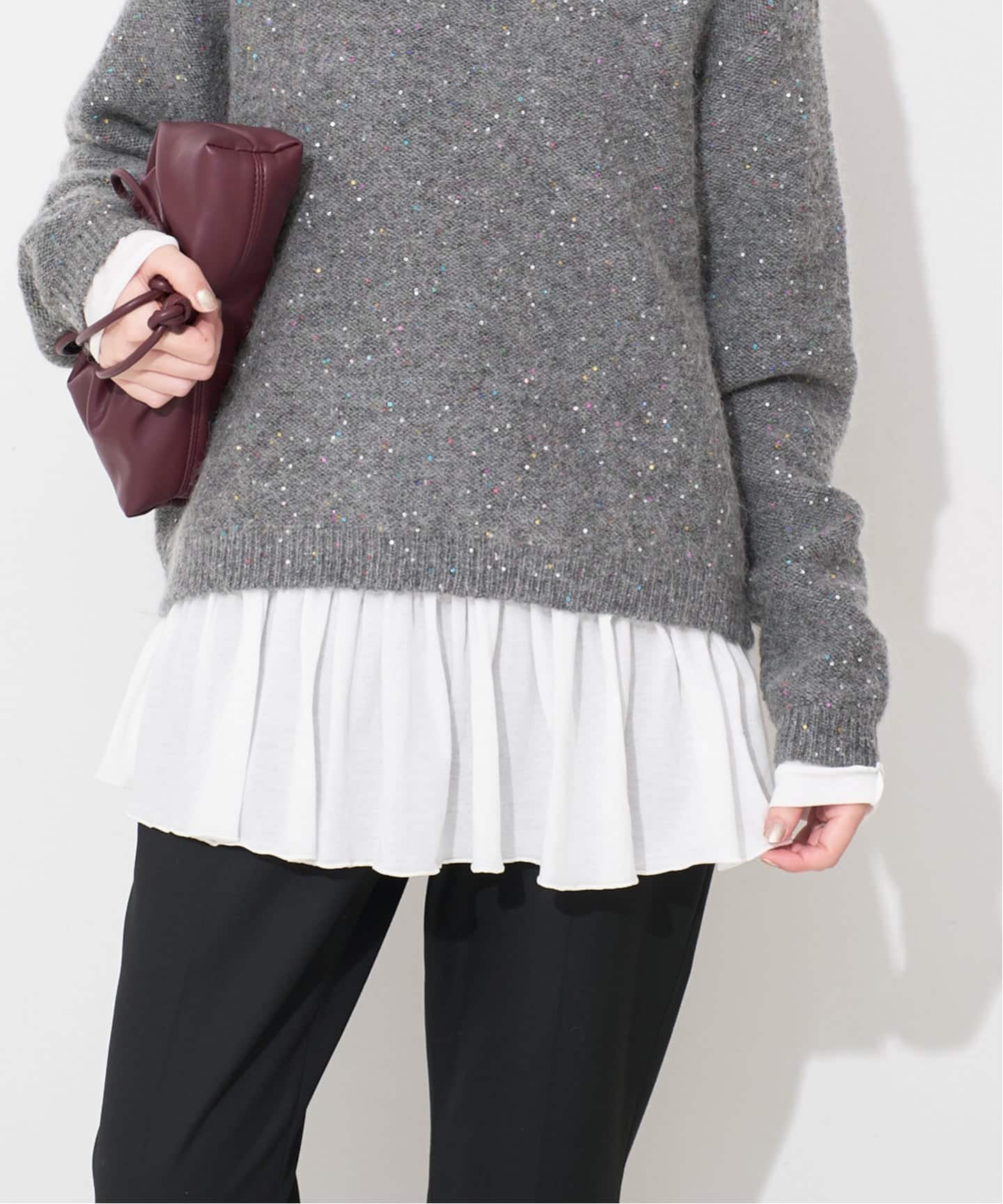 レイヤードペプラムロンTEE（Tシャツ／カットソー）｜SLOBE IENA