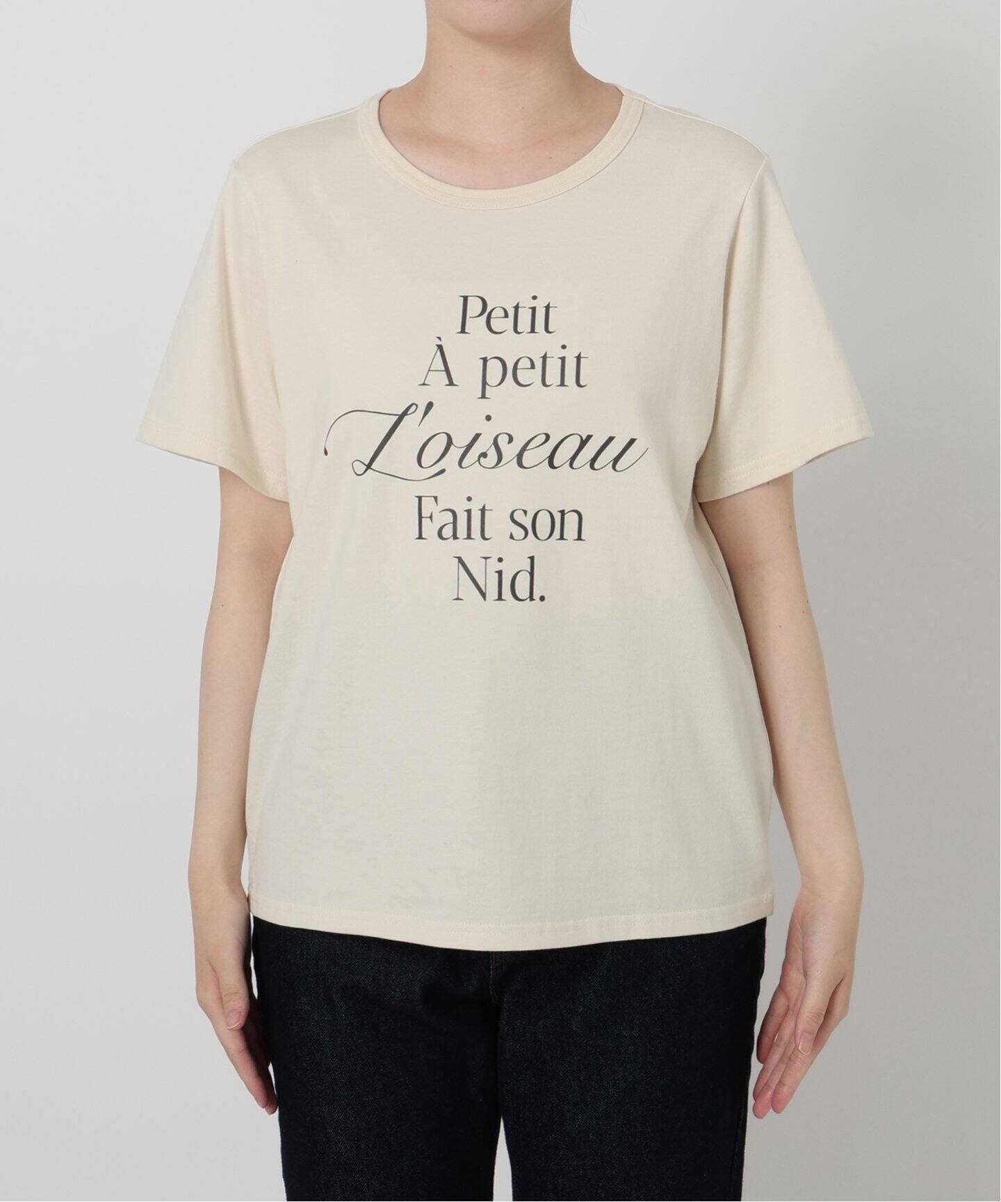 IENA イエナ　ロゴ　Tシャツ　ナチュラル　ベージュ ECOUTER ロゴTシャツ（Tシャツ/カットソー）｜IENA（イエナ）の