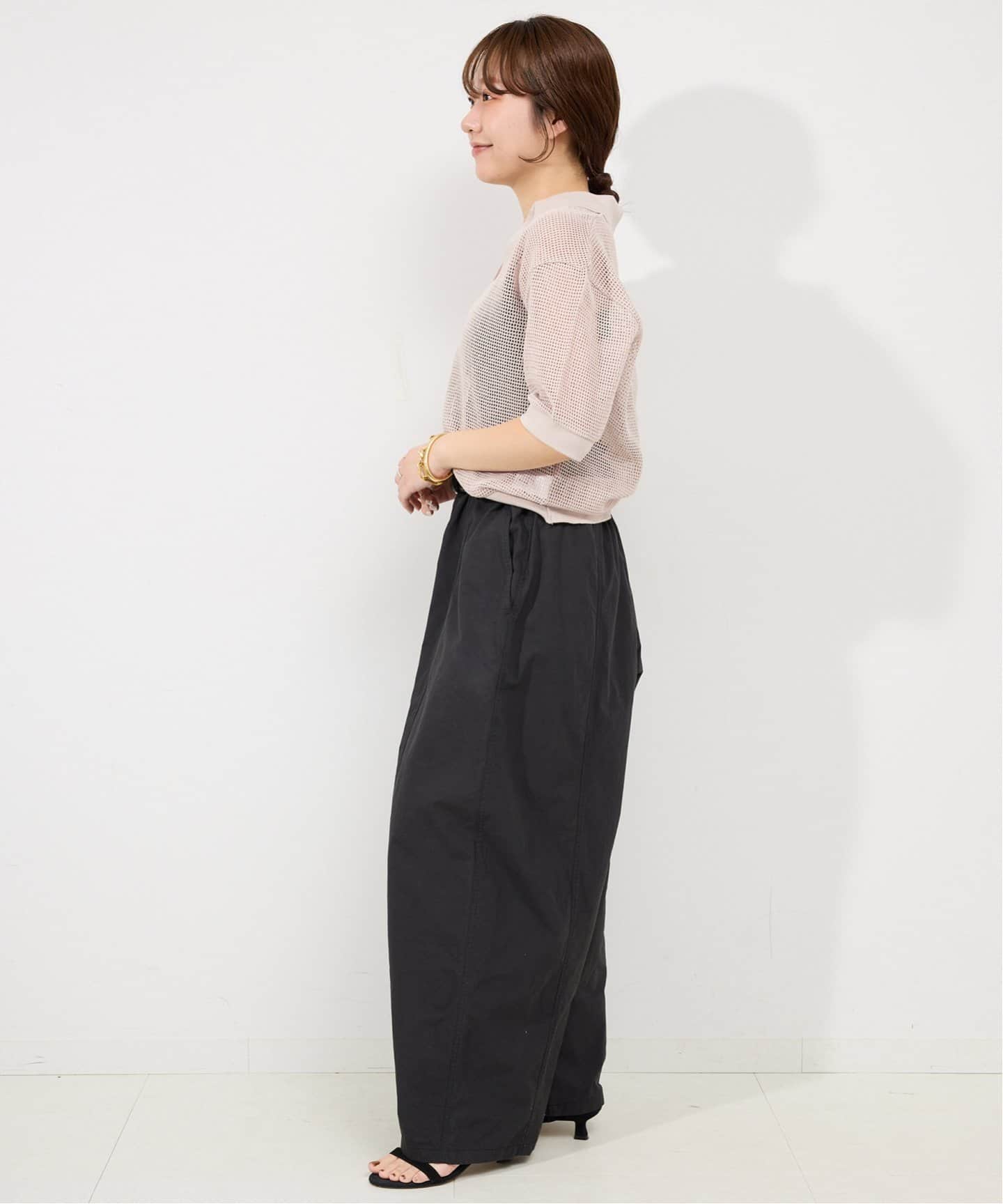未使用 23SS SLOBE IENA スローブイエナ メッシュ スキッパーニット サイズF ブラック レディース 古着 中古 25-2407-113_2.jpg