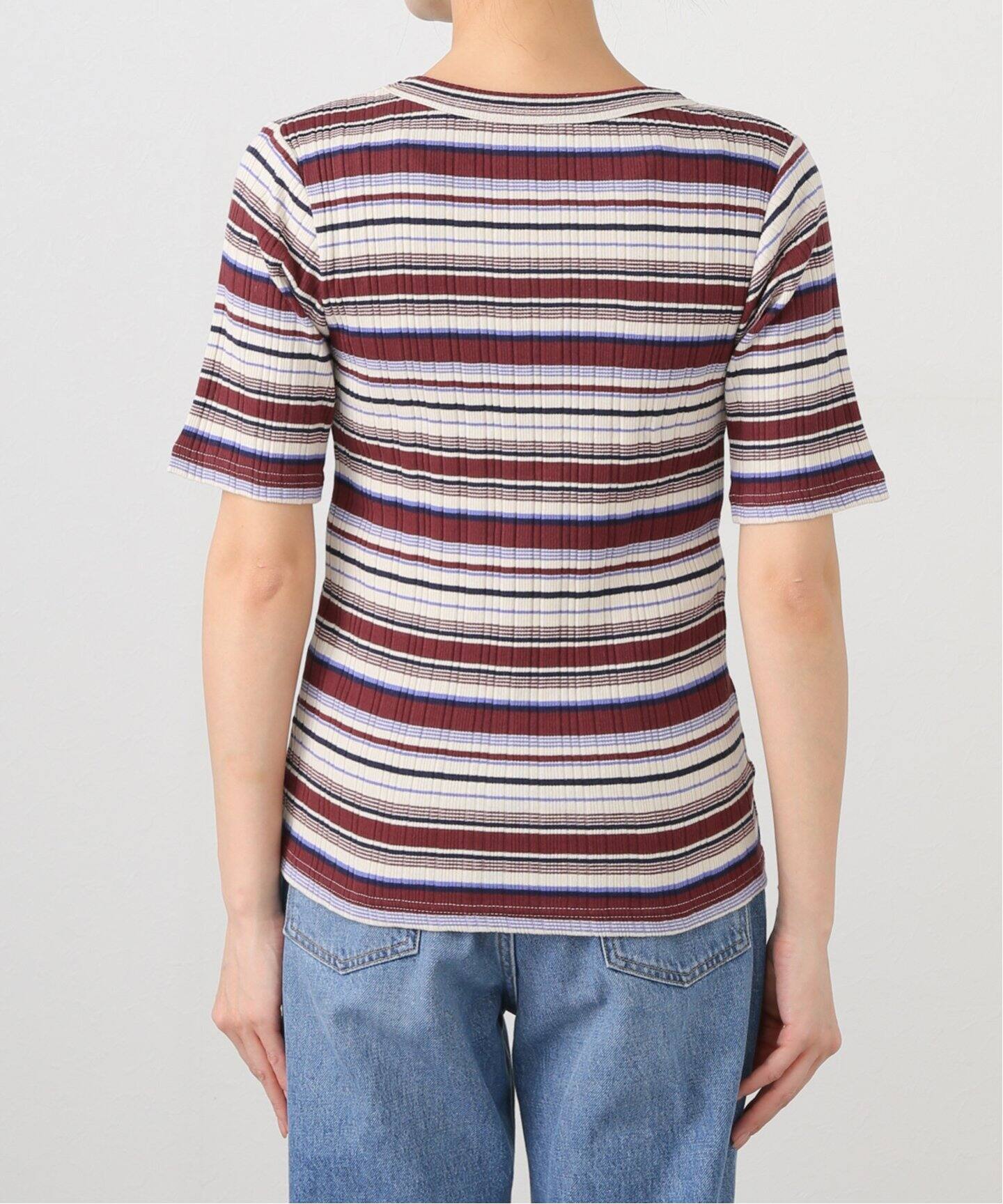 ランダムリブマルチボーダーTEE（Tシャツ／カットソー）｜SLOBE