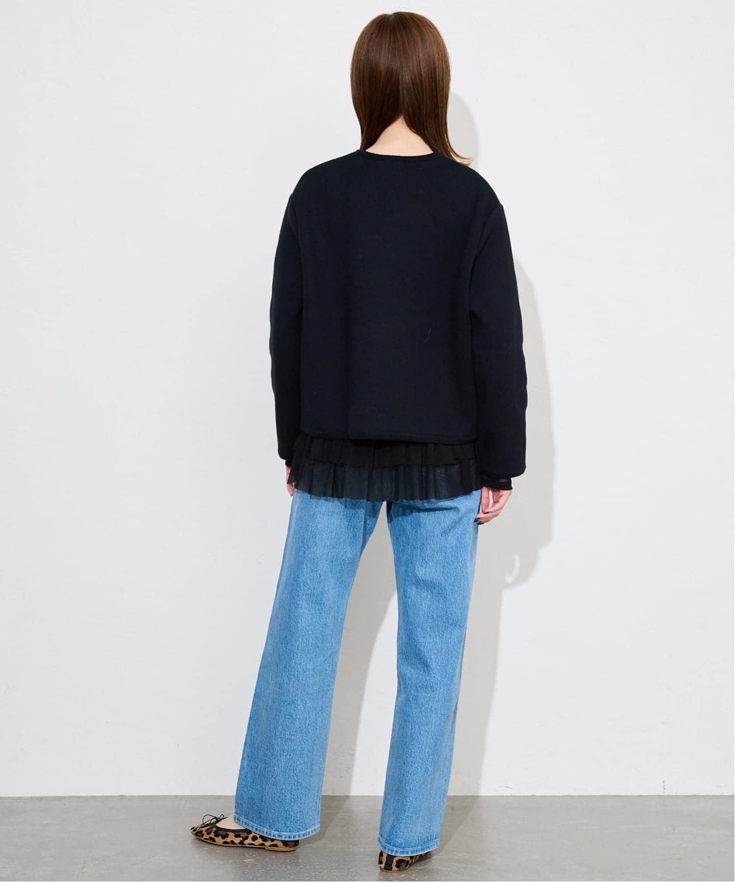 ヘムラッフルチュールプルオーバー（Tシャツ／カットソー）｜SLOBE