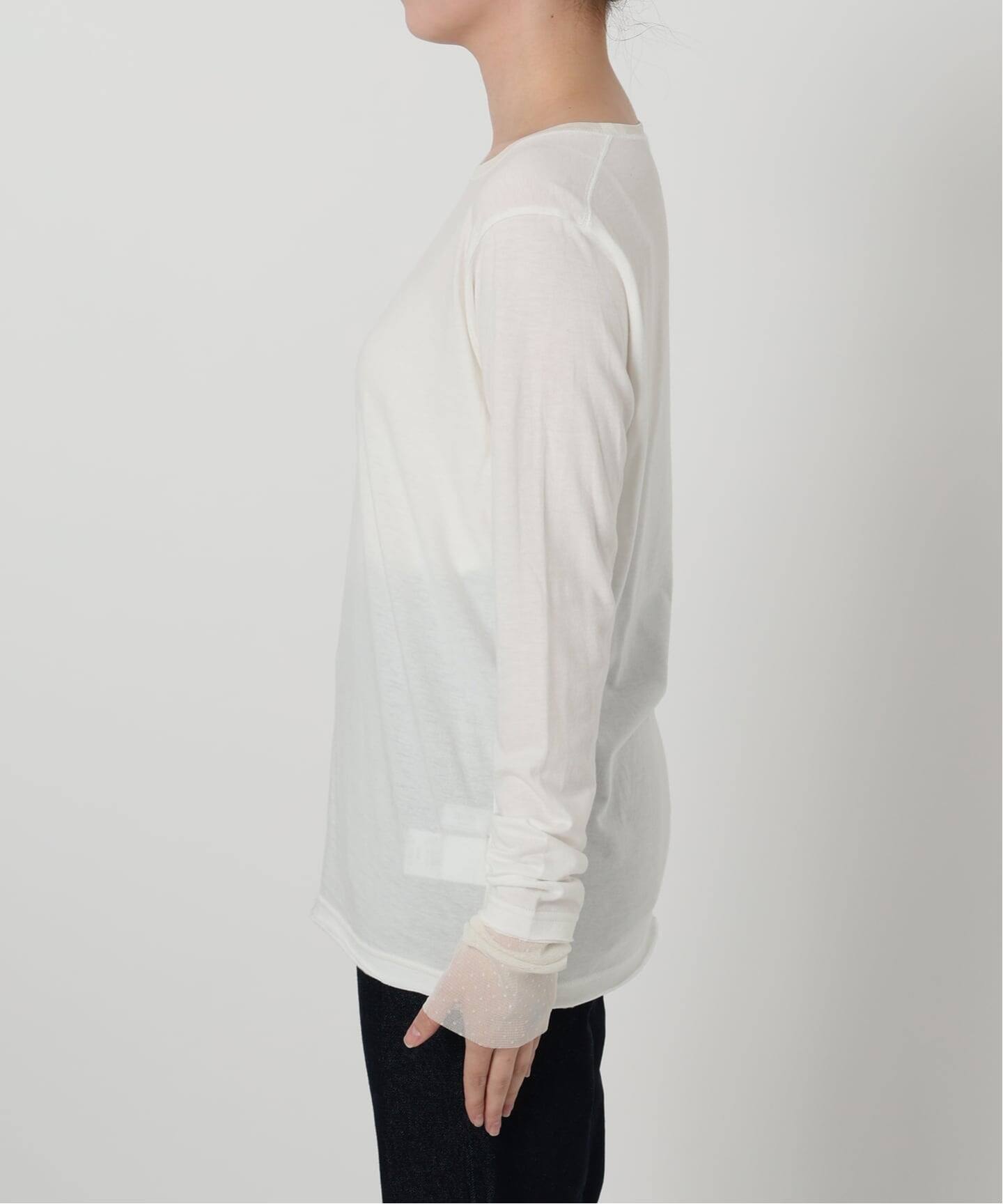 レイヤードフロッキードットスリーブロンTEE（Tシャツ／カットソー