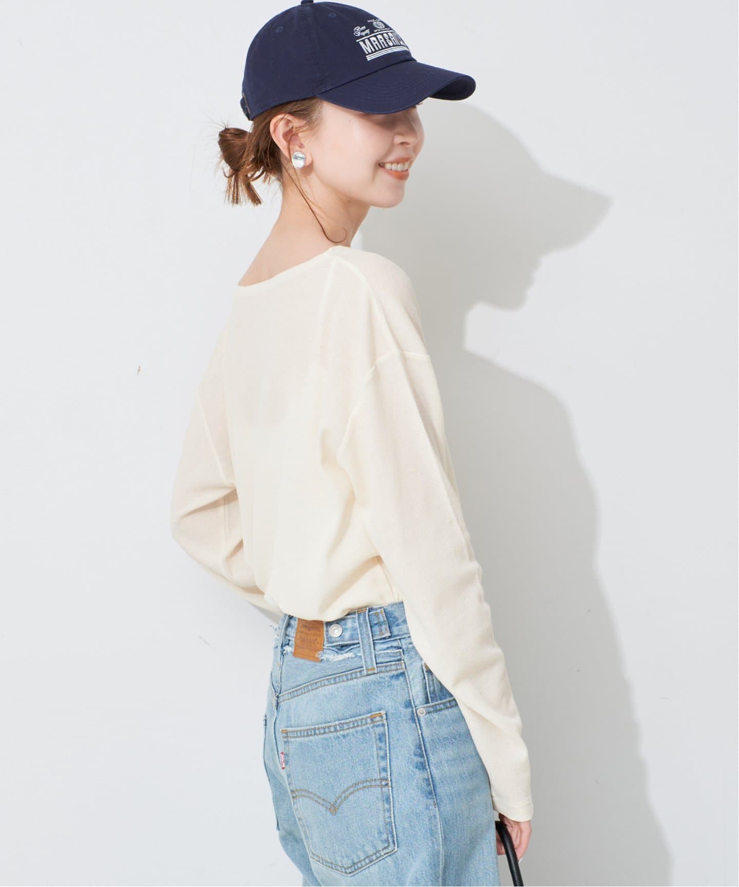 シアーワッフルニュアンスプルオーバー（Tシャツ／カットソー