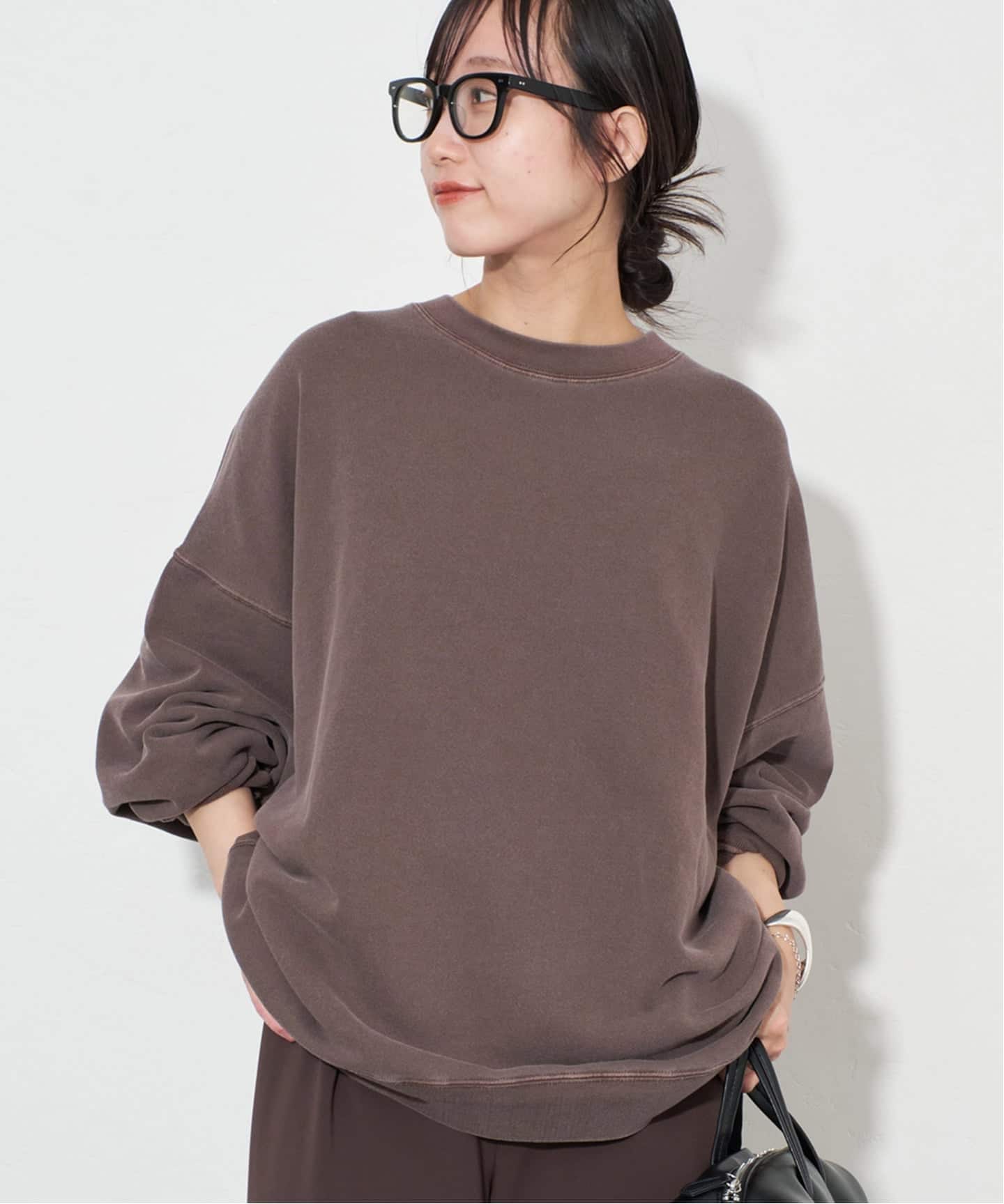 SLOBE IENA ビックシルエットピグメント裏毛プルオーバー WEB限定カラー有り/追加予約》ビックシルエットピグメント裏毛