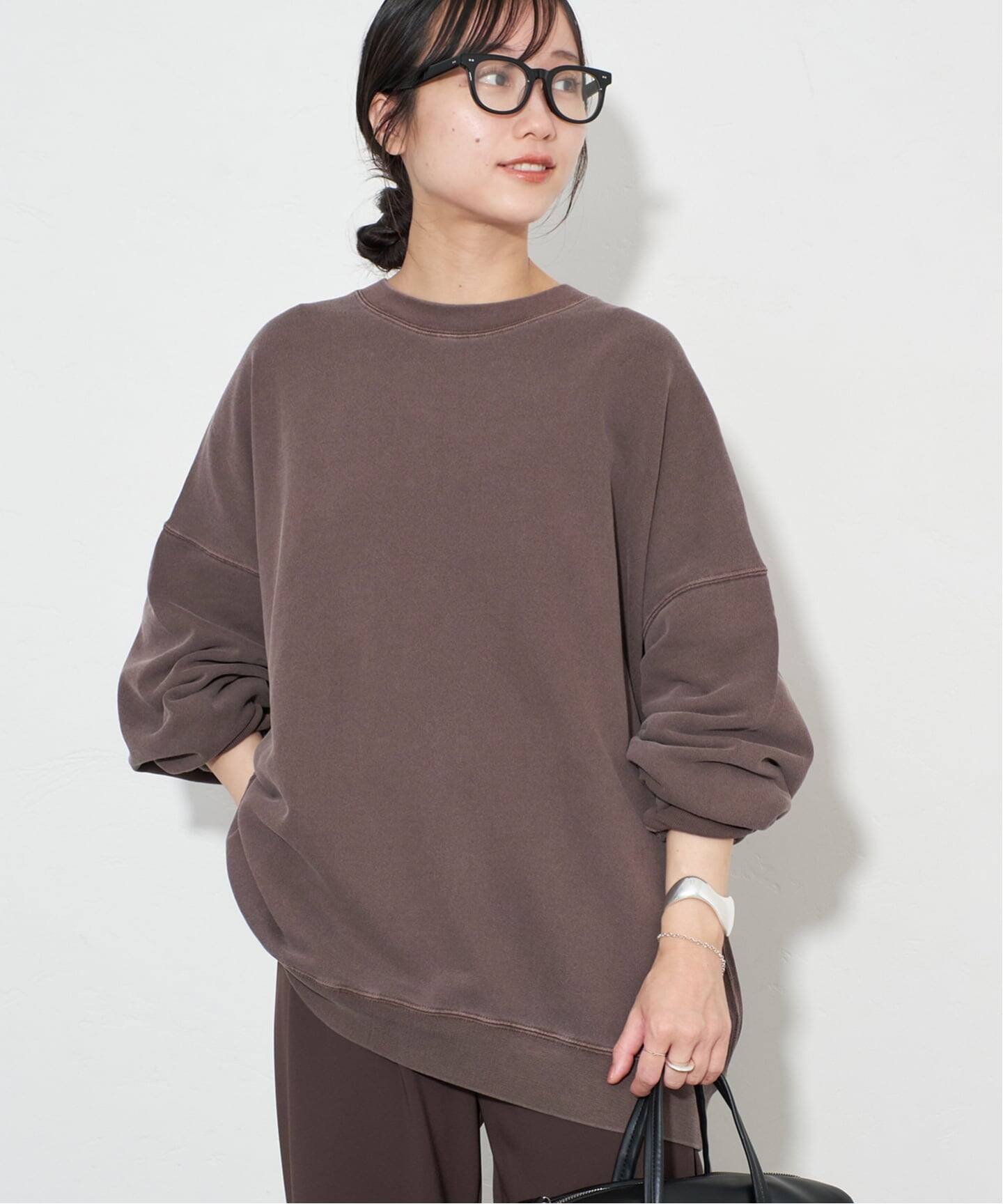 WEB限定カラー有り/追加》ビックシルエットピグメント裏毛プルオーバー