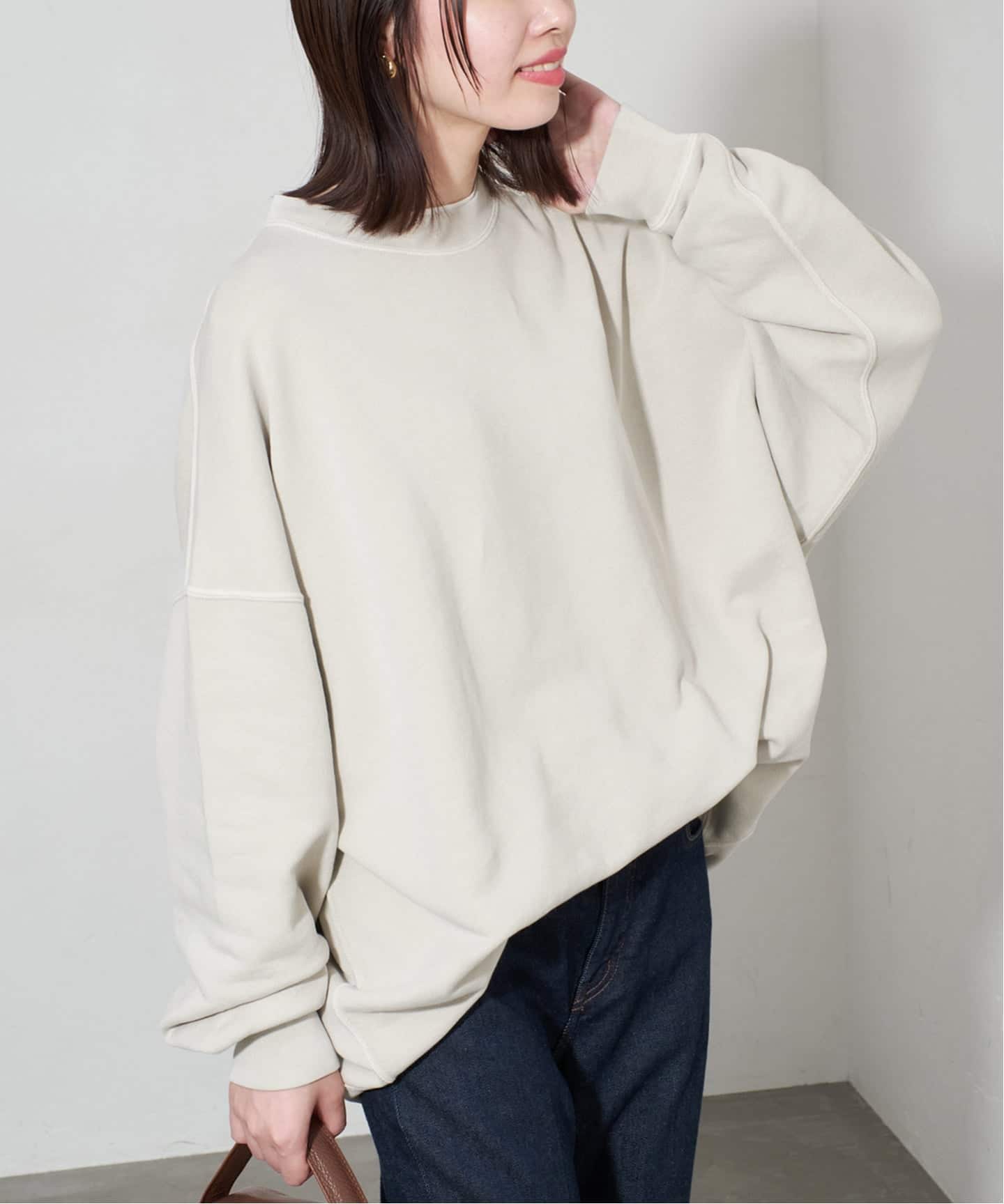 新品　SLOBE IENA ビックシルエットピグメント裏毛プルオーバー WEB限定カラー有り/追加予約》ビックシルエットピグメント裏毛