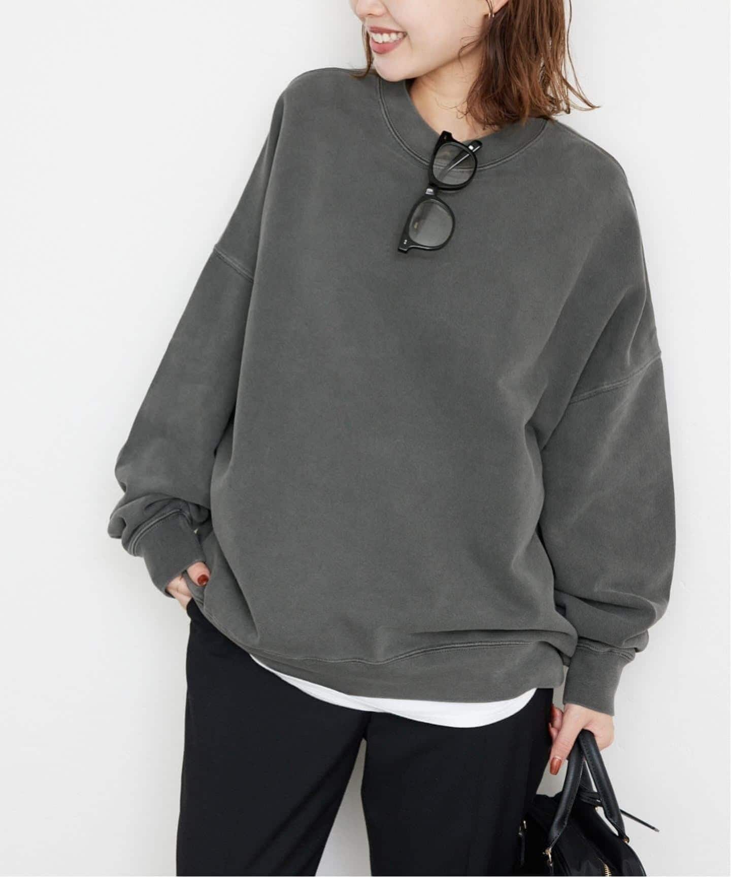 新品　SLOBE IENA ビックシルエットピグメント裏毛プルオーバー WEB限定カラー有り/追加》ビックシルエットピグメント裏毛プル