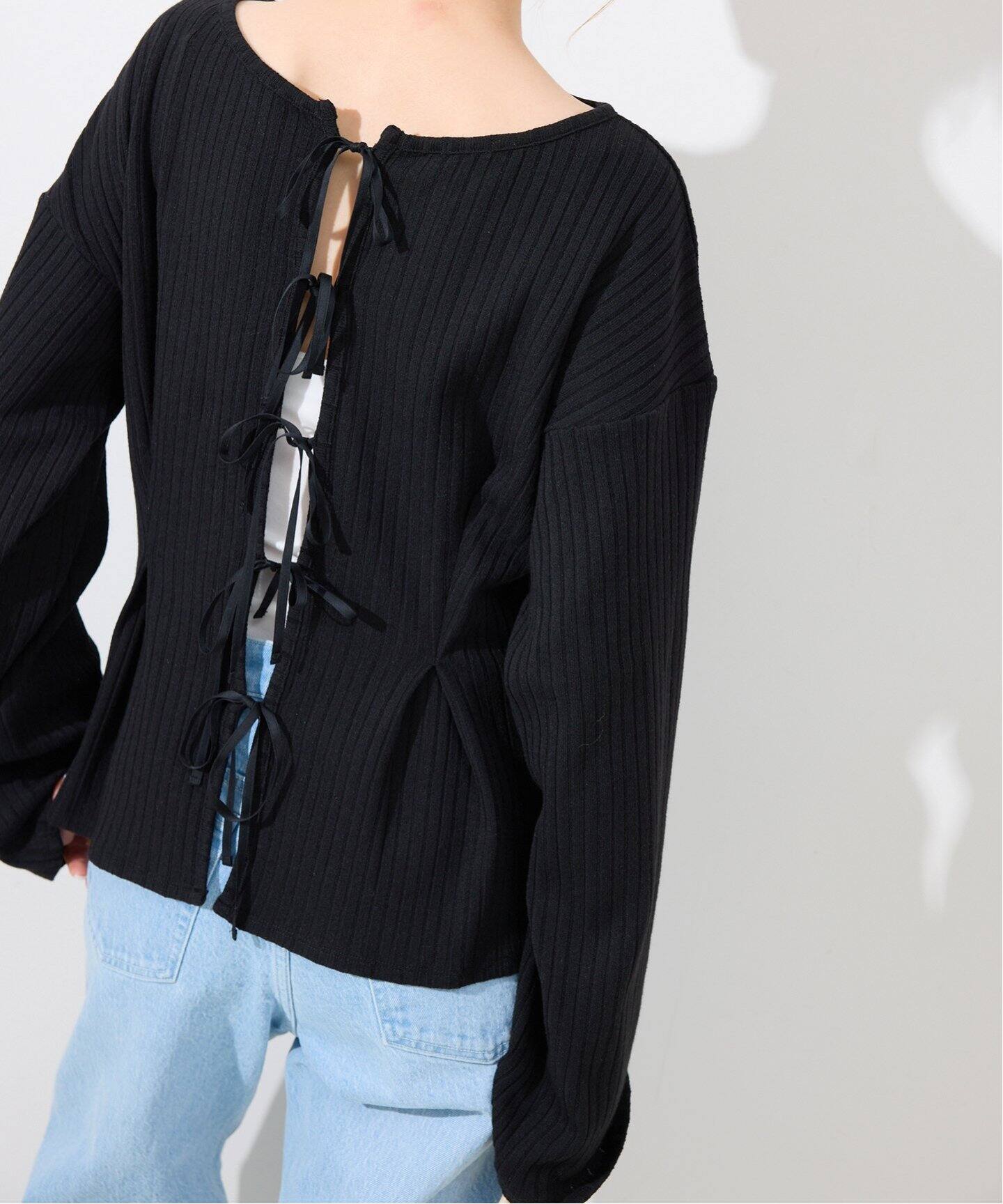 WEB/一部店舗限定》ribbon リブカーディガン（カーディガン）｜SLOBE  