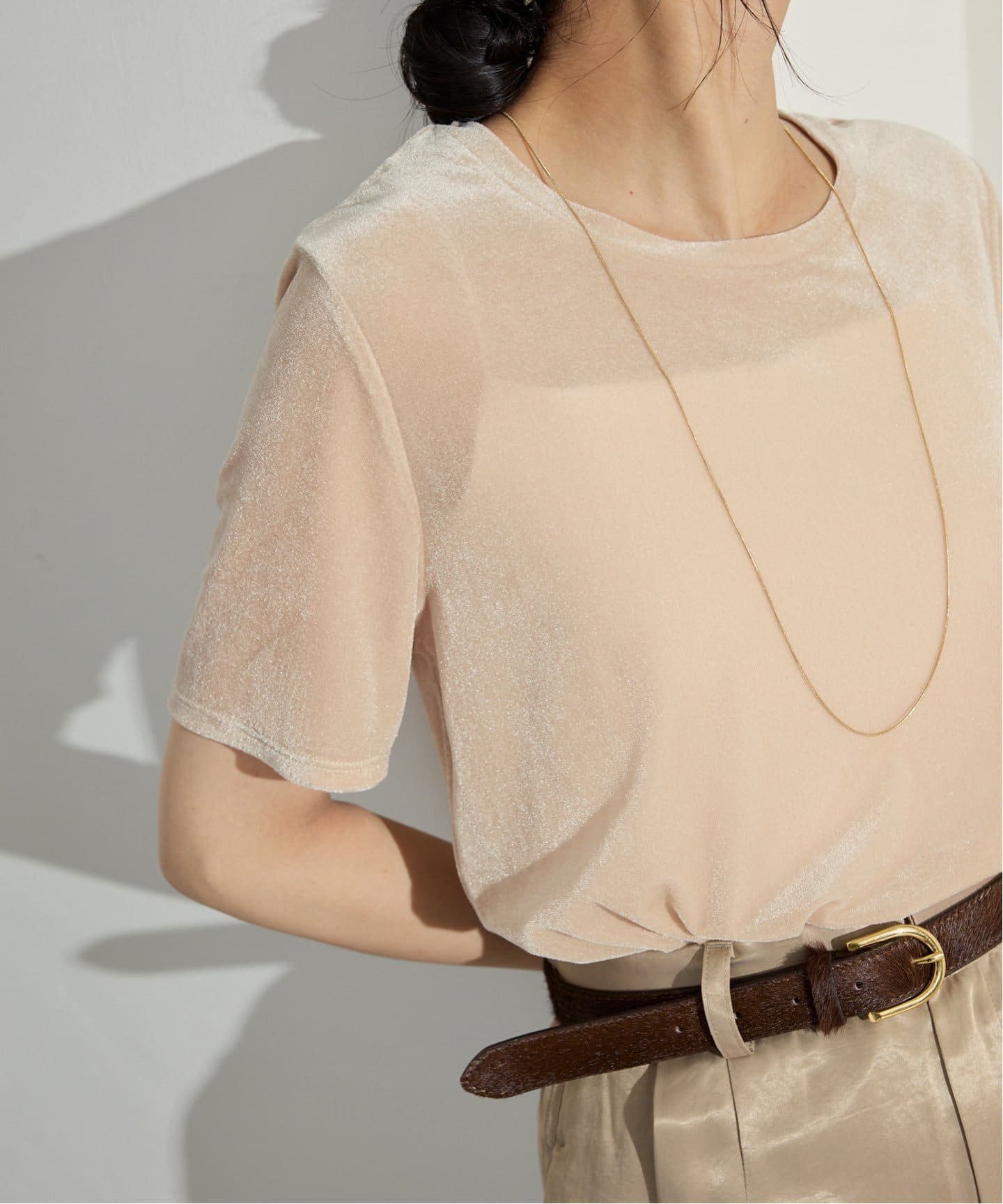 SLOBE IENAベロアカットソーブラウン SLOBE IENA｜ベロアTシャツ | Rakuten Fashion(楽天ファッション