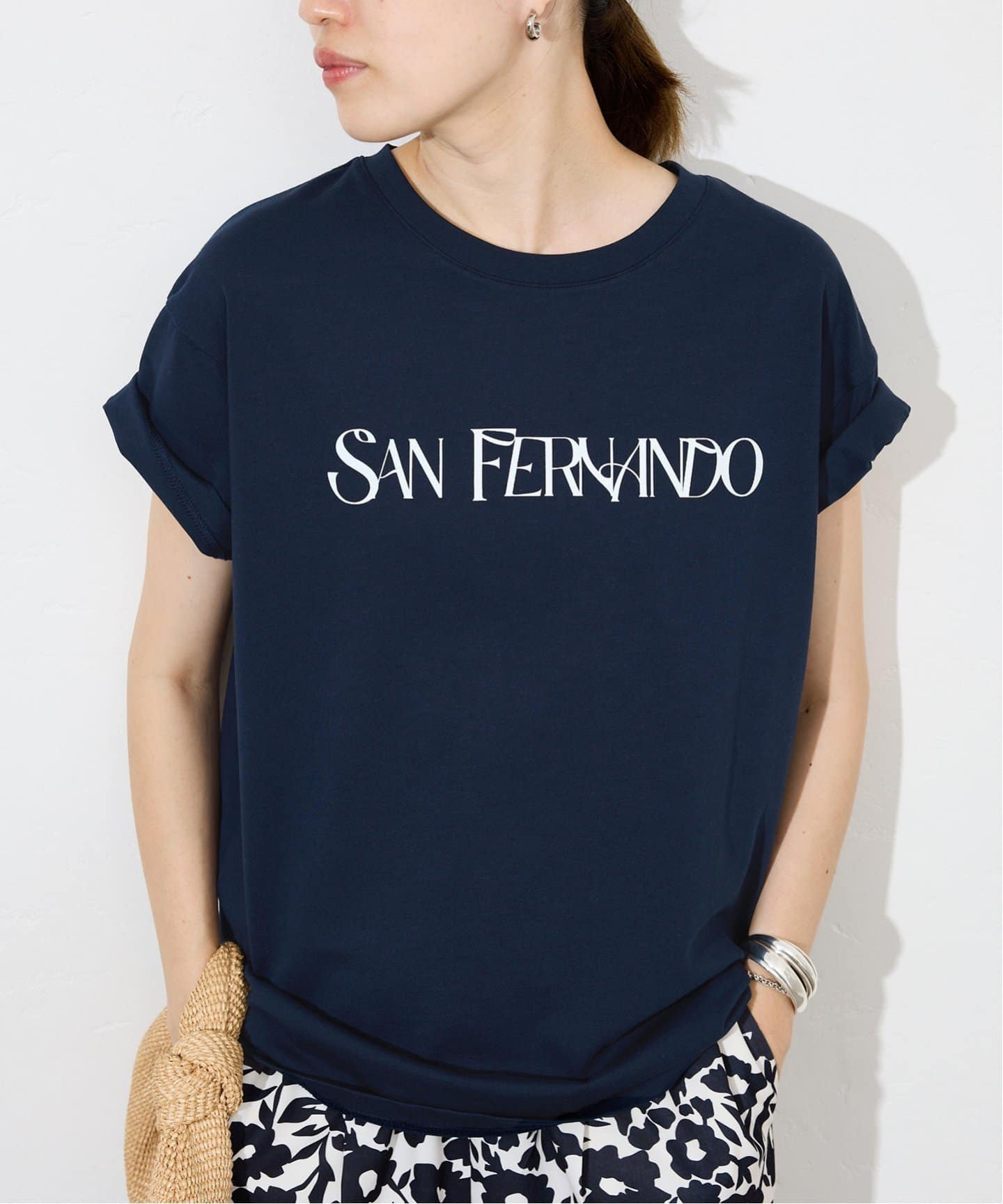 SLOBE IENA スローブイエナ カットソー　Tシャツ ラベンダー　F SAN FERNANDOロゴTEE（Tシャツ／カットソー）｜SLOBE IENA