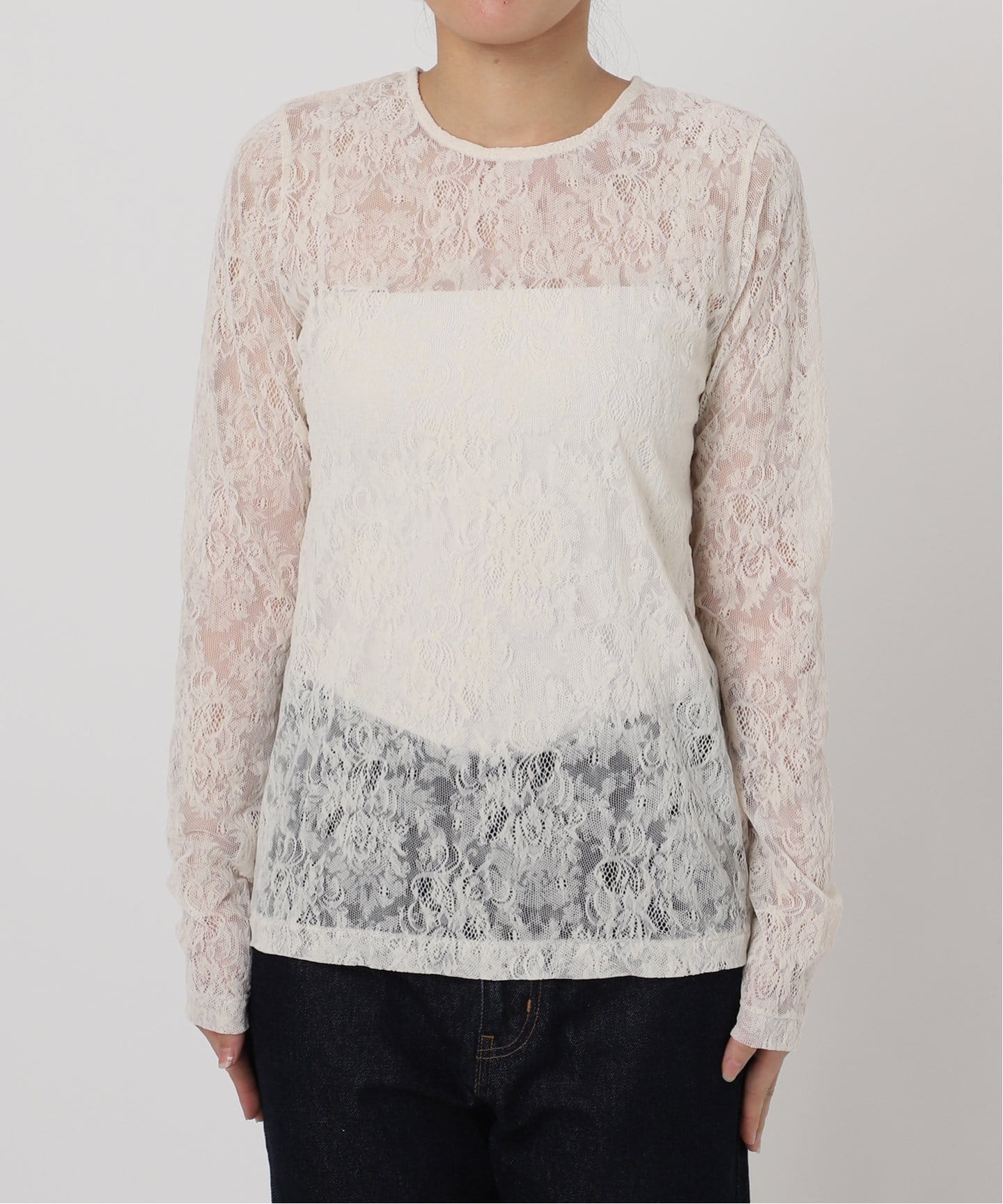 完売品】yori フロッキーレースシャツ ホワイト 2025AW フロッキー