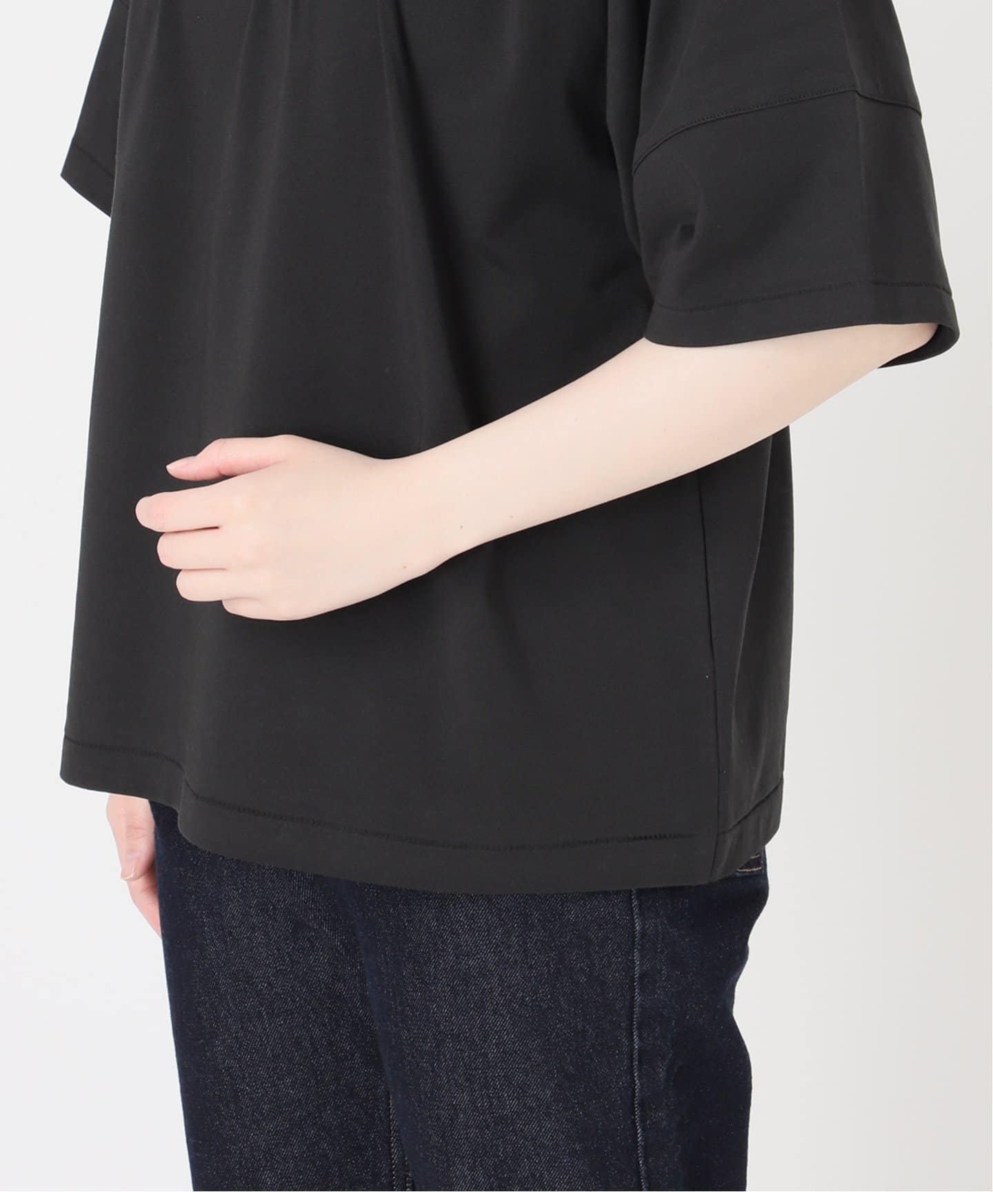 SLOBE IENA - ◆新品　SLOBE IENA シャーリングプルオーバー カットソー ブラック SLOBE IENA - ◇新品 SLOBE IENA シャーリングプルオーバー