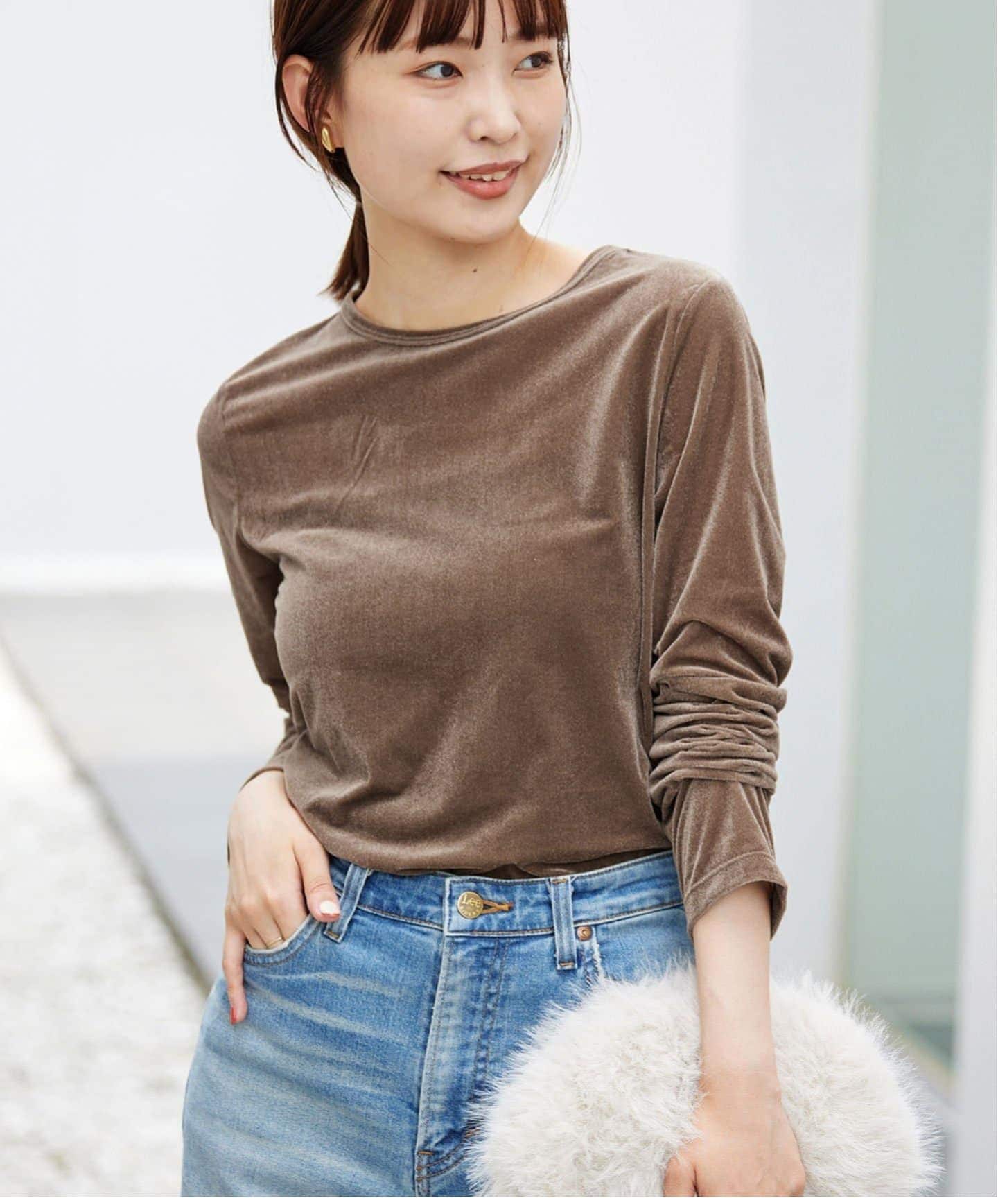 SLOBE IENAベロアカットソーブラウン SLOBE IENA｜ベロアTシャツ | Rakuten Fashion(楽天ファッション
