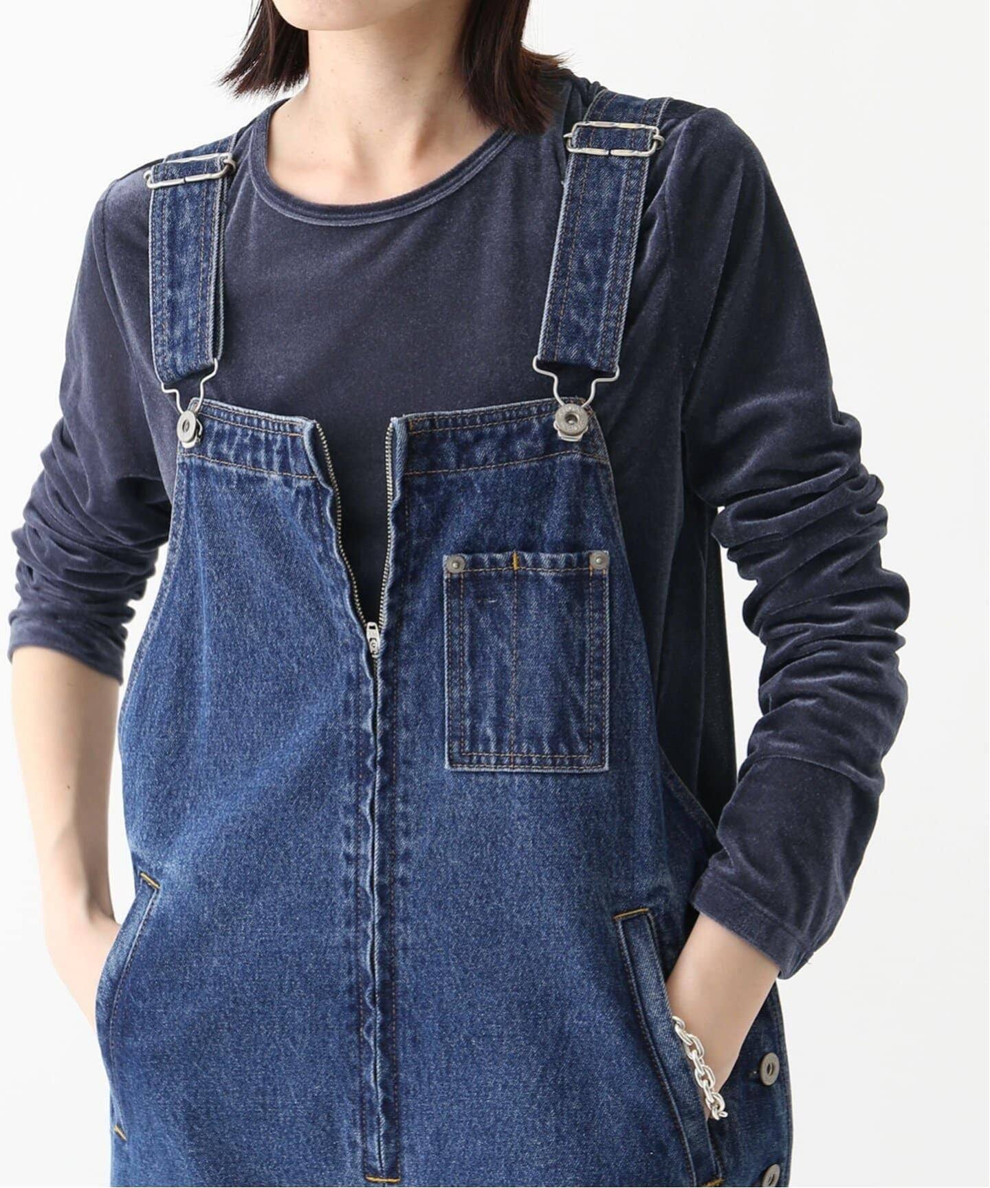 【2024AW】SLOBE IENA ベロアトリコット プルオーバー ネイビー 追加》ベロアトリコット プルオーバー（Tシャツ／カットソー）｜SLOBE