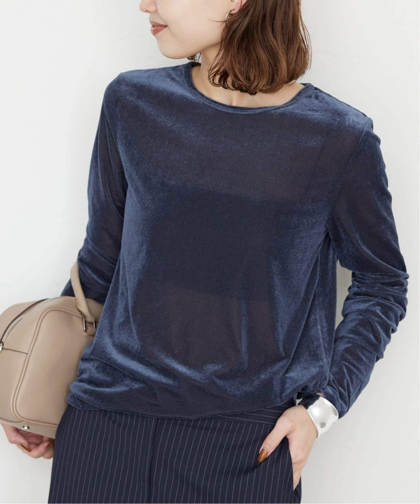 IENA SLOBE　ネイビー カットソー SLOBE IENA｜スローブ イエナのTシャツ／カットソー（レディース