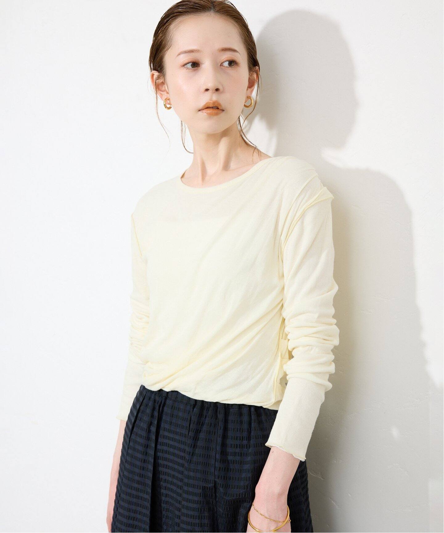イエナ　レイヤードＴ　完売イエロー Wool Long Sleeve Tee
