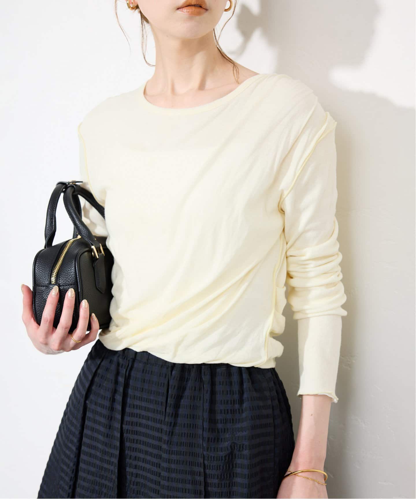 イエナ　レイヤードＴ　完売イエロー Wool Long Sleeve Tee