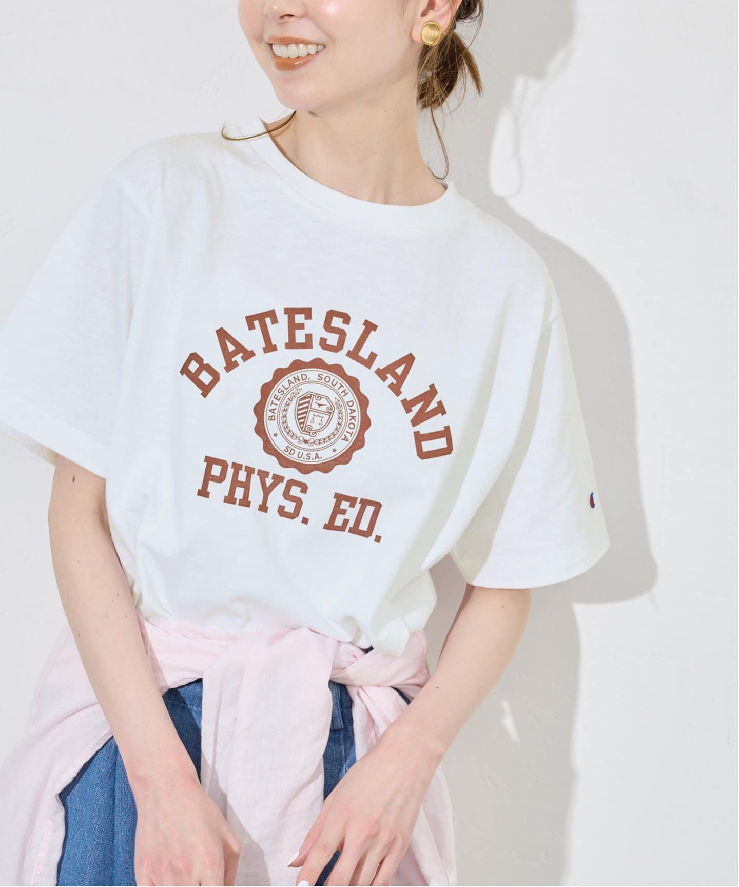 SLOBE IENA別注　チャンピオンロゴTEE Lサイズ キシリトール加工》Champion/チャンピオン SLOBE別注 ロゴT