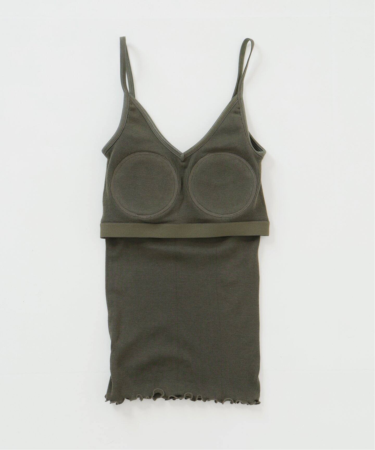 PALM/パーム SIMPLE RIB CAMISOLE PLM23SS06（カップ付きインナー