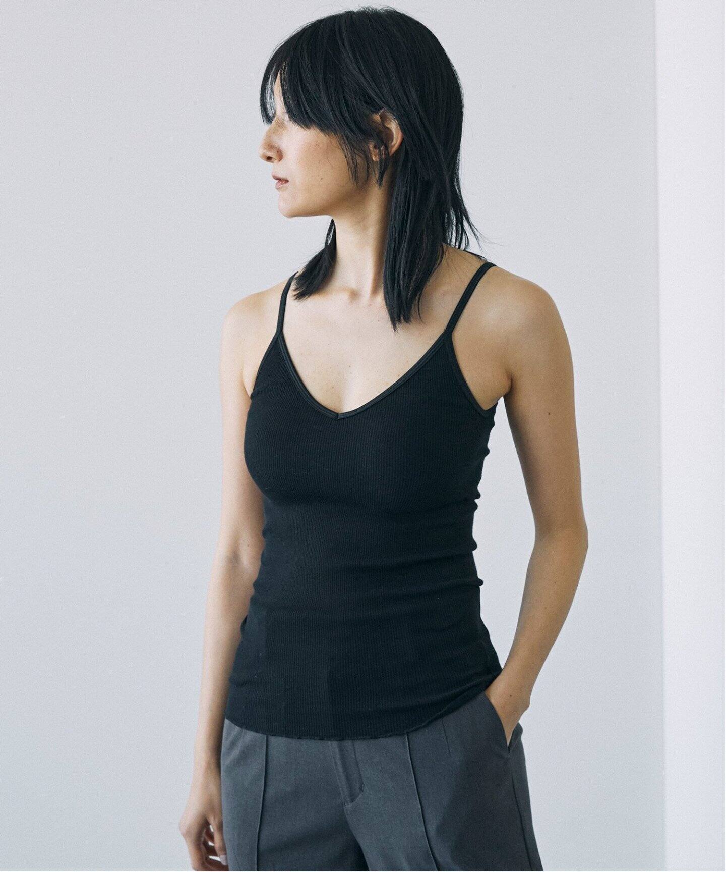 PALM/パーム SIMPLE RIB CAMISOLE PLM23SS06（カップ付きインナー