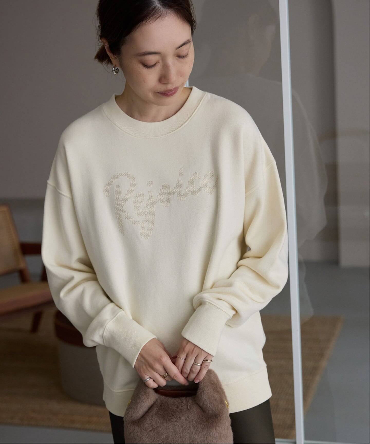 ＋81BRANCA (ハチイチブランカ) SLOBE別注 ロゴスウェット グレー FREE 81BRANCA/ハチイチブランカ SLOBE別注 ロゴスウェット（スウェット