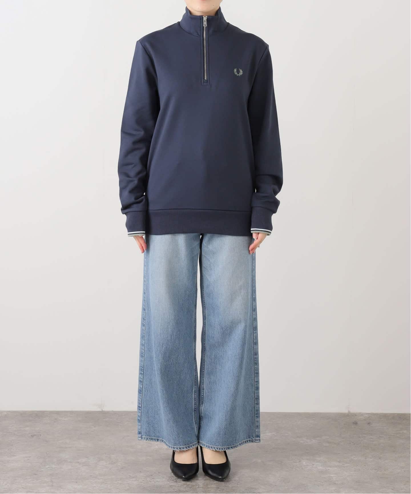 FRED PERRY ステンカラーコート JP S ネイビー FRED PERRY - スタンド