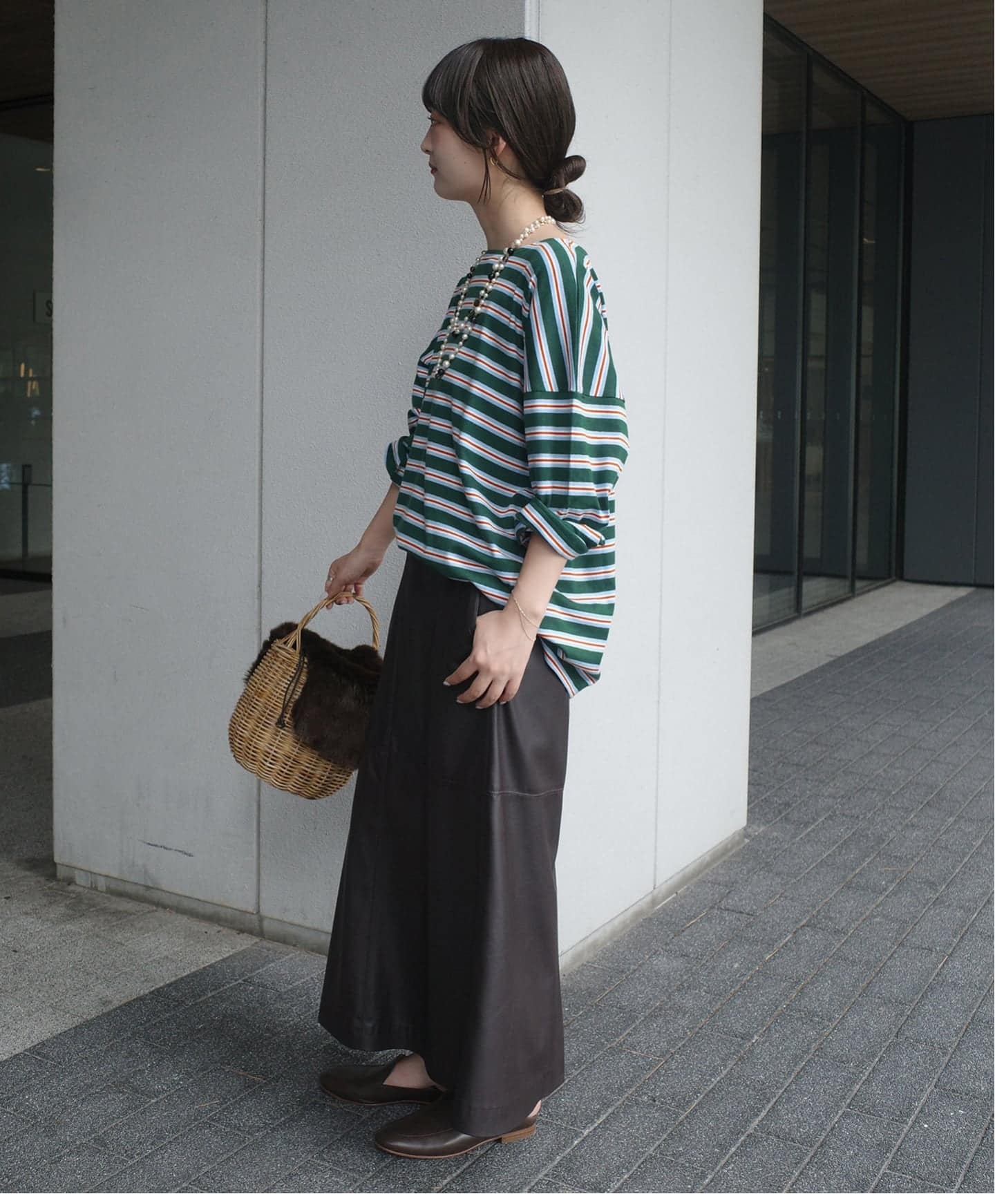 【LE MINOR】SLOBE別注ボーダーカットソー 新品 FREE ネイビー SLOBE IENA（スローブイエナ）の「【LE MINOR/ルミノア】SLOBE