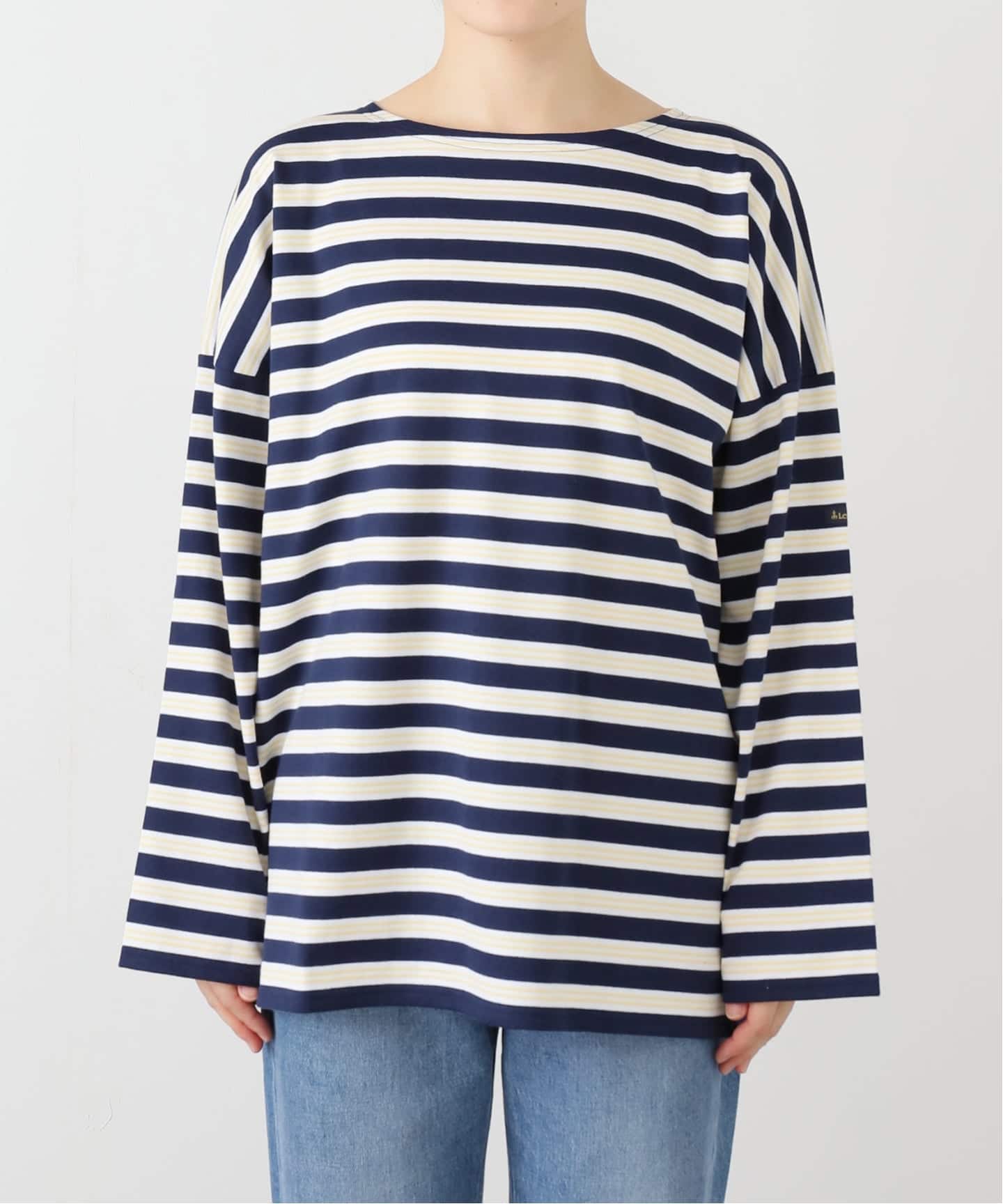 【LE MINOR】SLOBE別注ボーダーカットソー 新品 FREE ネイビー SLOBE IENA tシャツ LE MINOR/ルミノア SLOBE別注 バンパク