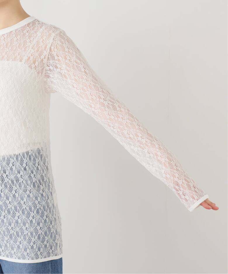 IRONING/アイロニング flower lace ロングスリーブ 01IR009410WT（T 