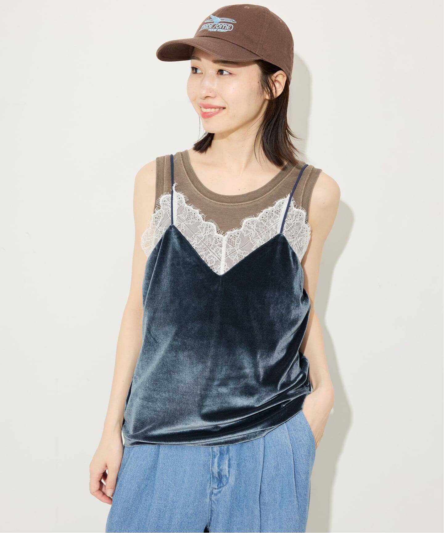 miller/ミラー SLOBE別注 ベロアレースミャミソール（キャミソール