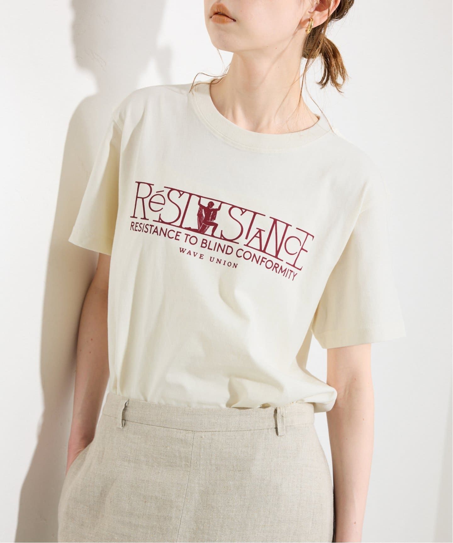 tシャツ WAVE UNION/ウェーブユニオン LOGO TEE レディース WAVE UNION/ウェーブユニオン LOGO TEE（Tシャツ／カットソー