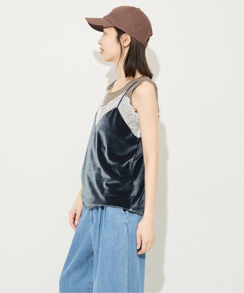 ★ひらめさま★miller ミラー SLOBE別注 ベロアレースミャミソール miller/ミラー SLOBE別注 ホルターネック×Tシャツセット（Tシャツ／カットソー）｜SLOBE IENA（スローブ  イエナ）の通販｜BAYCREW'S STORE