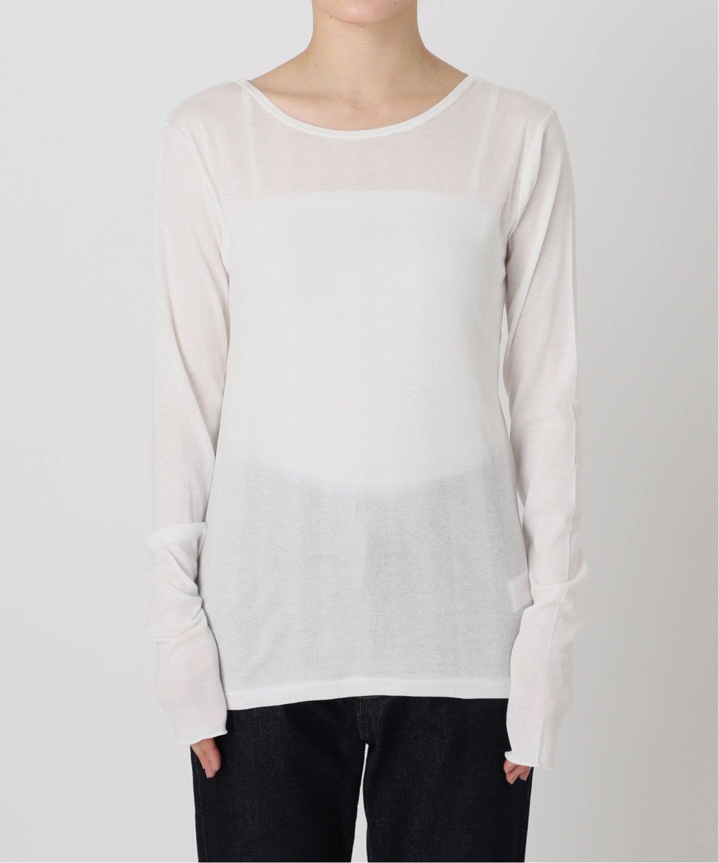 新品　SLOBE IENA MILLER 別注クルーネック カットソー ピンク 追加6/一部カラーWEB・店舗限定》miller SLOBE別注 SHEER RIB