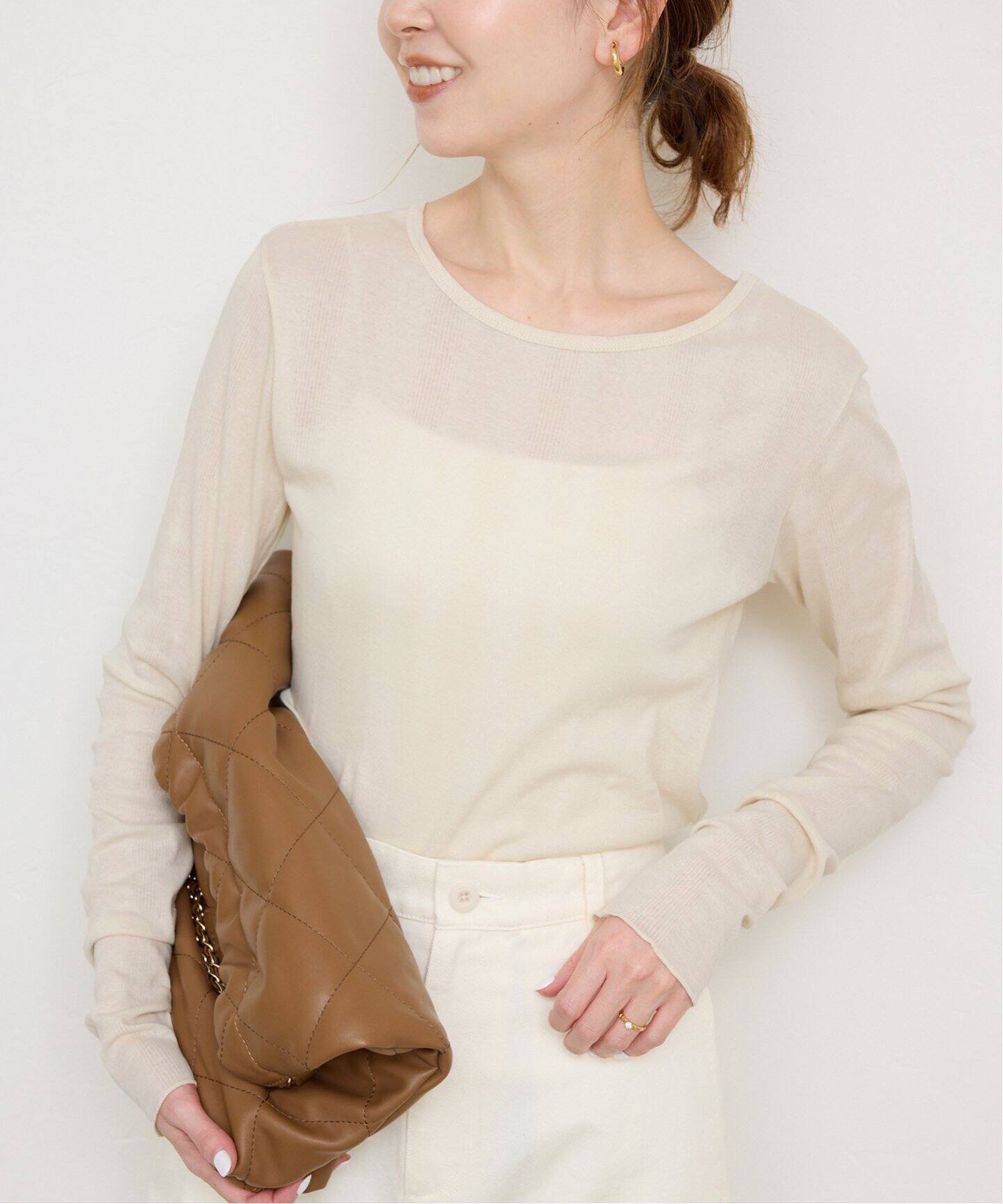 追加4》miller/ミラー SLOBE別注 SHEER RIB クルーネック（Tシャツ 