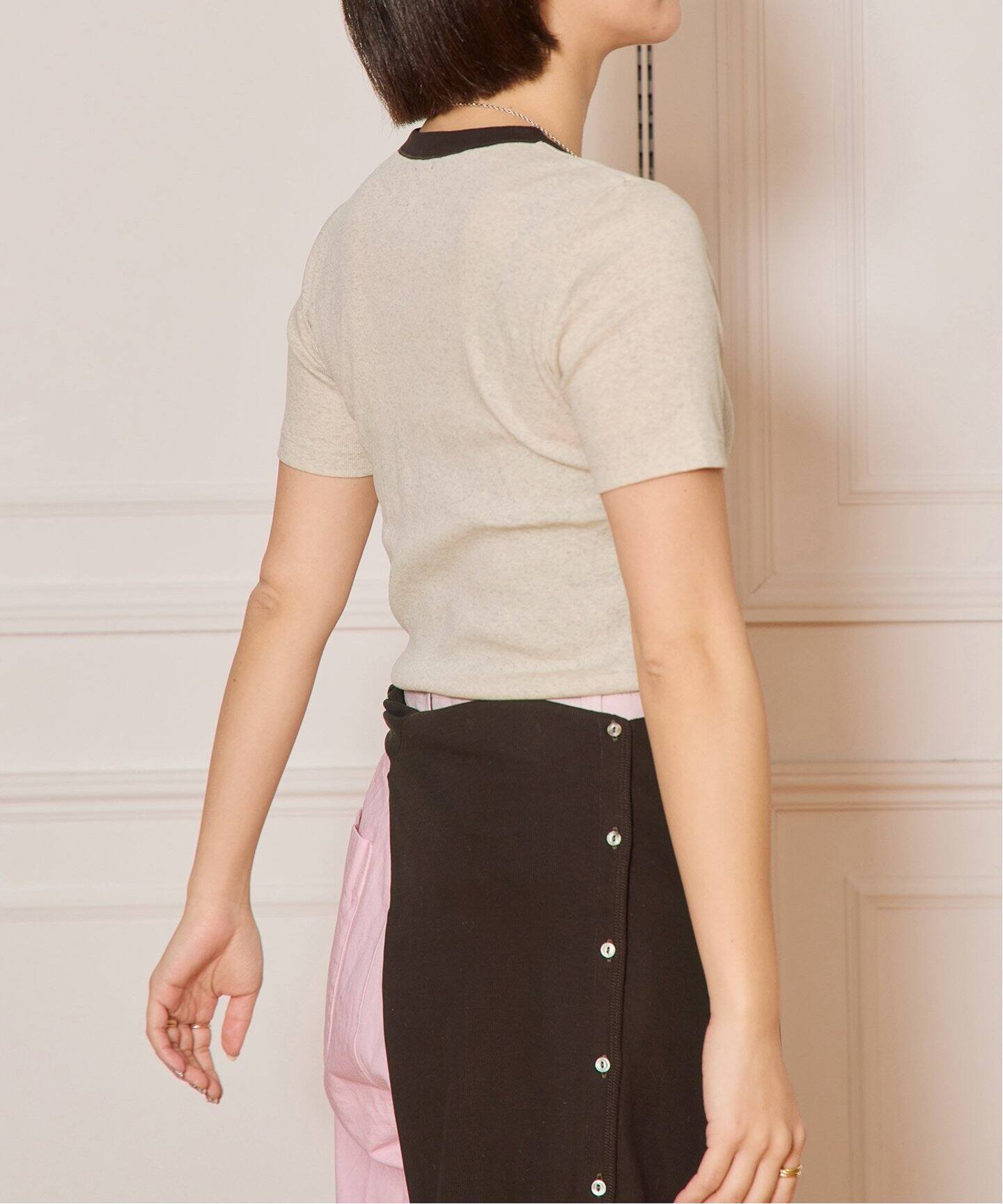 IENA LA BOUCLE ライトリブハーフスリーブプルオーバー（Tシャツ