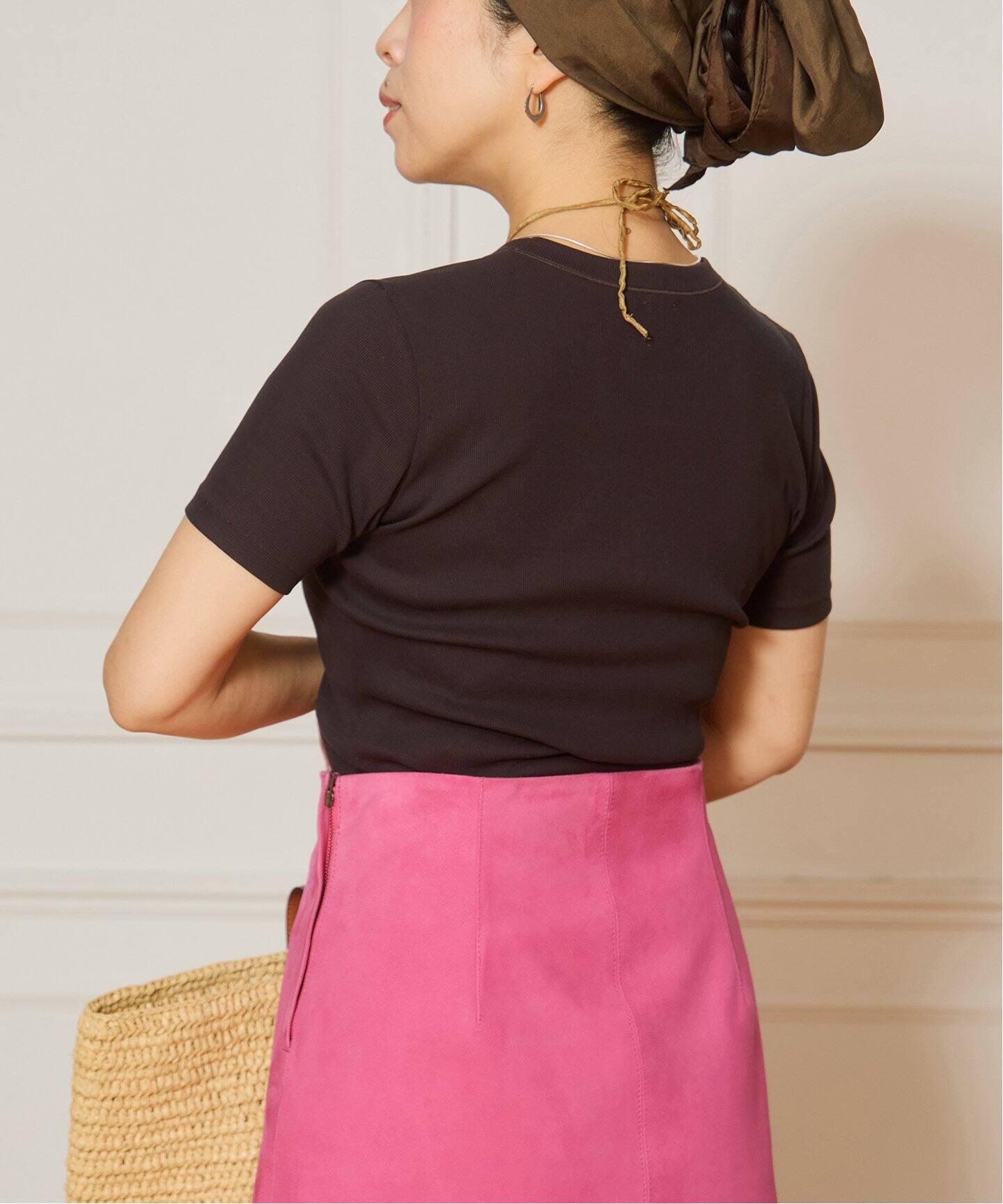IENA LA BOUCLE ライトリブハーフスリーブプルオーバー（Tシャツ