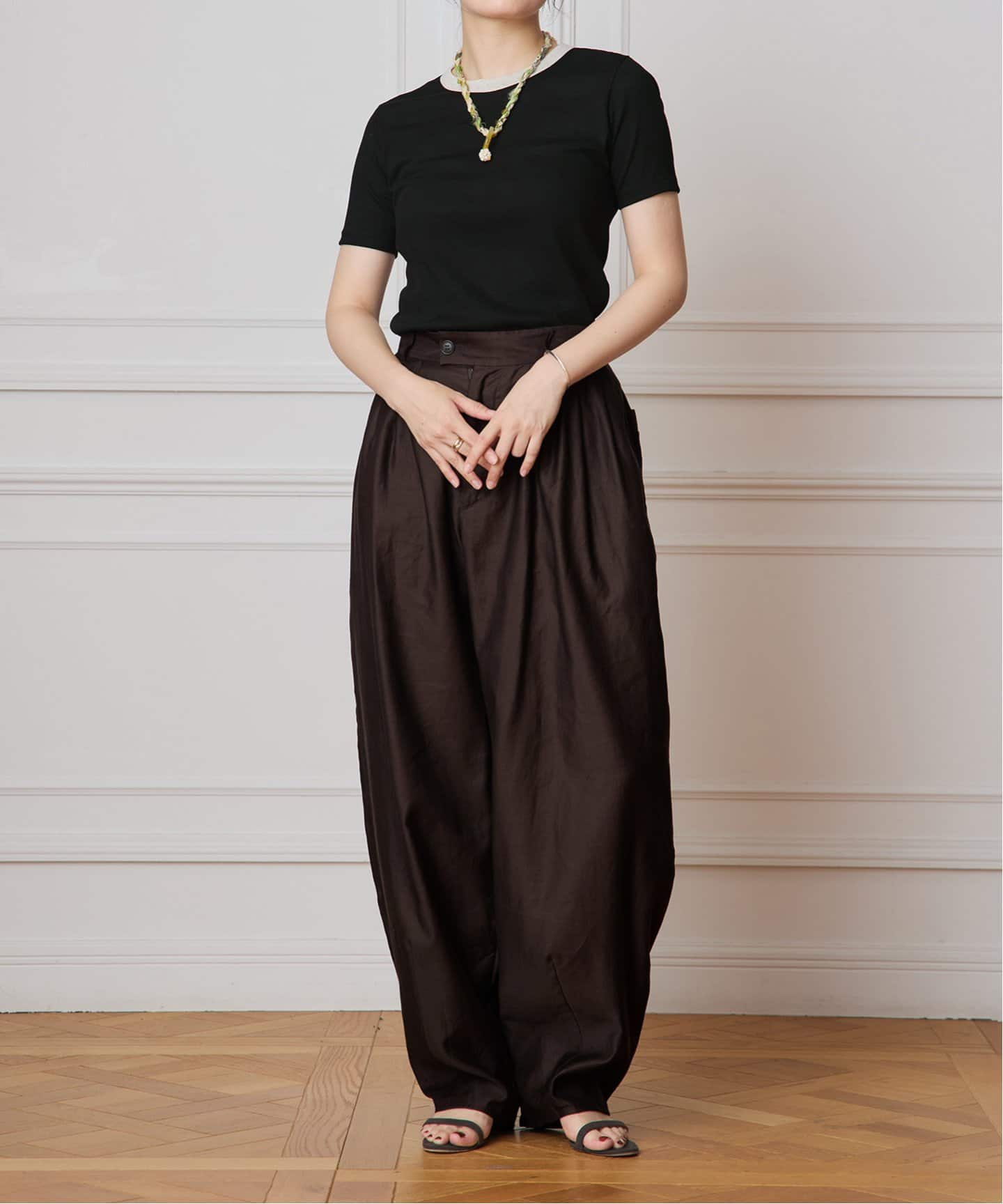 tシャツ 「追加」IENA LA BOUCLE ライトリブハーフスリーブプルオーバー2 レディース 追加》IENA LA BOUCLE ライトリブハーフスリーブプルオーバー2