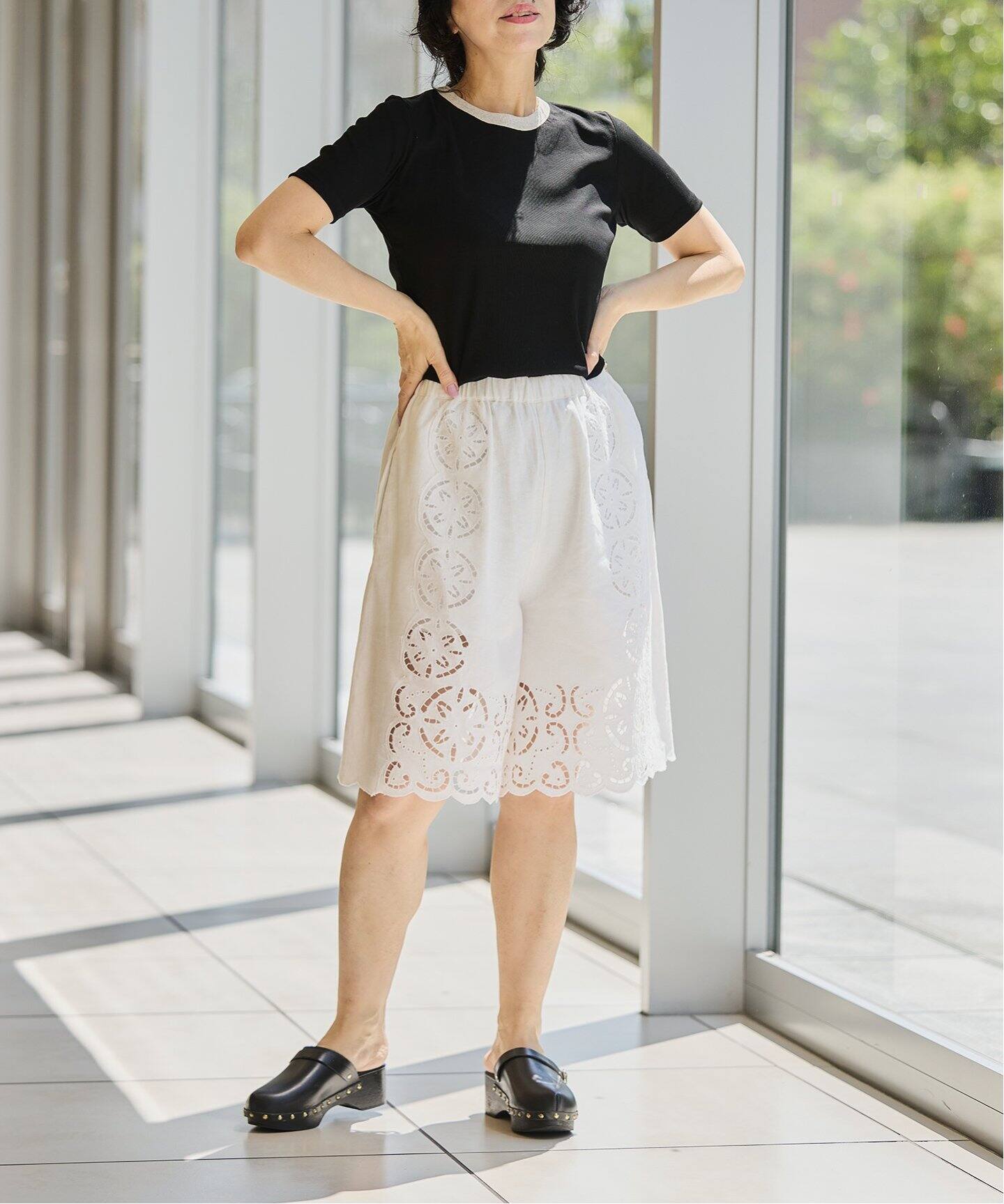 tシャツ 「追加」IENA LA BOUCLE ライトリブハーフスリーブプルオーバー2 レディース 追加》IENA LA BOUCLE ライトリブハーフスリーブプルオーバー2