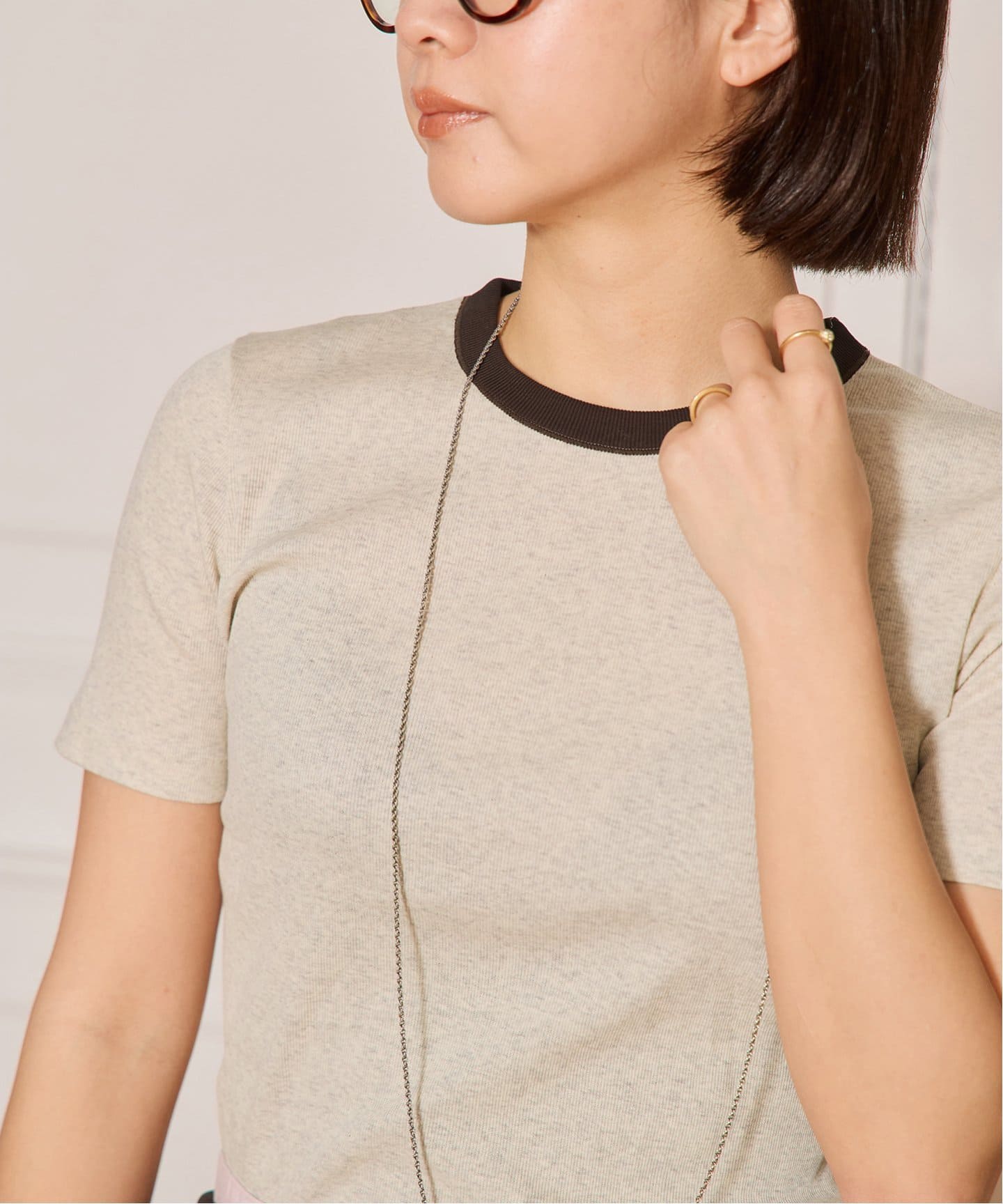 追加》IENA LA BOUCLE ライトリブハーフスリーブプルオーバー2