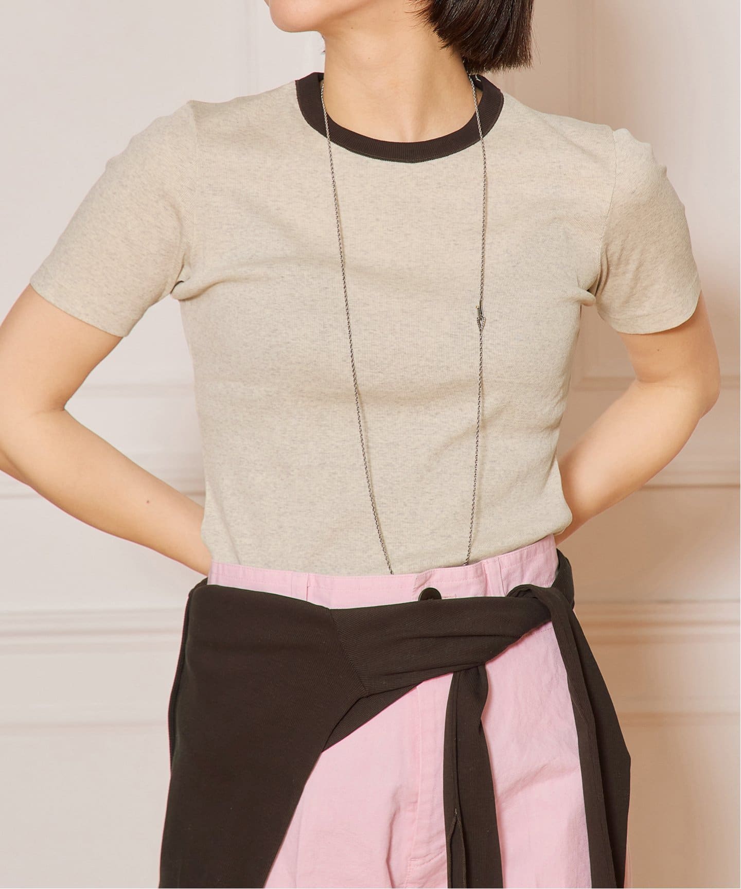 tシャツ 「追加」IENA LA BOUCLE ライトリブハーフスリーブプルオーバー2 レディース 追加》IENA LA BOUCLE ライトリブハーフスリーブプルオーバー2