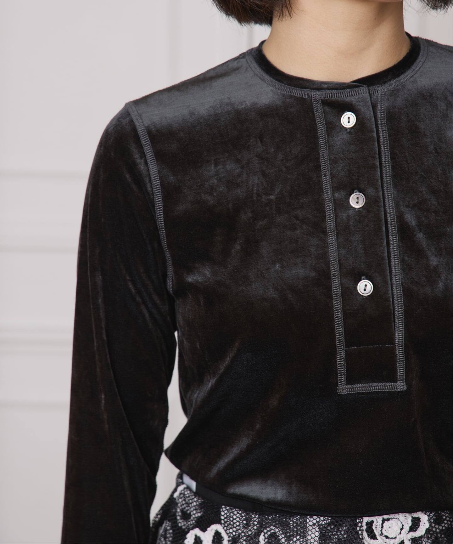 IENA LA BOUCLE トリアセベロアヘンリートップス（Tシャツ／カットソー
