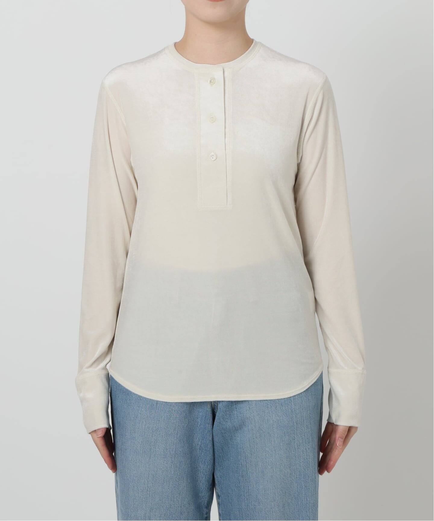 IENA LA BOUCLE トリアセベロアヘンリートップス（Tシャツ／カットソー