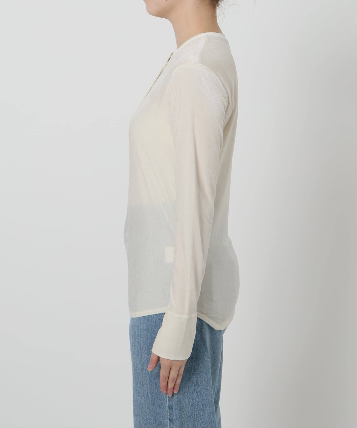 IENA LA BOUCLE トリアセベロアヘンリートップス（Tシャツ／カットソー