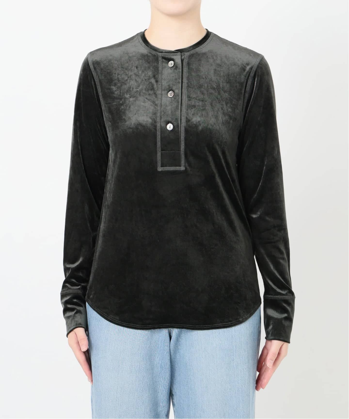 IENA LA BOUCLE トリアセベロアヘンリートップス（Tシャツ／カットソー