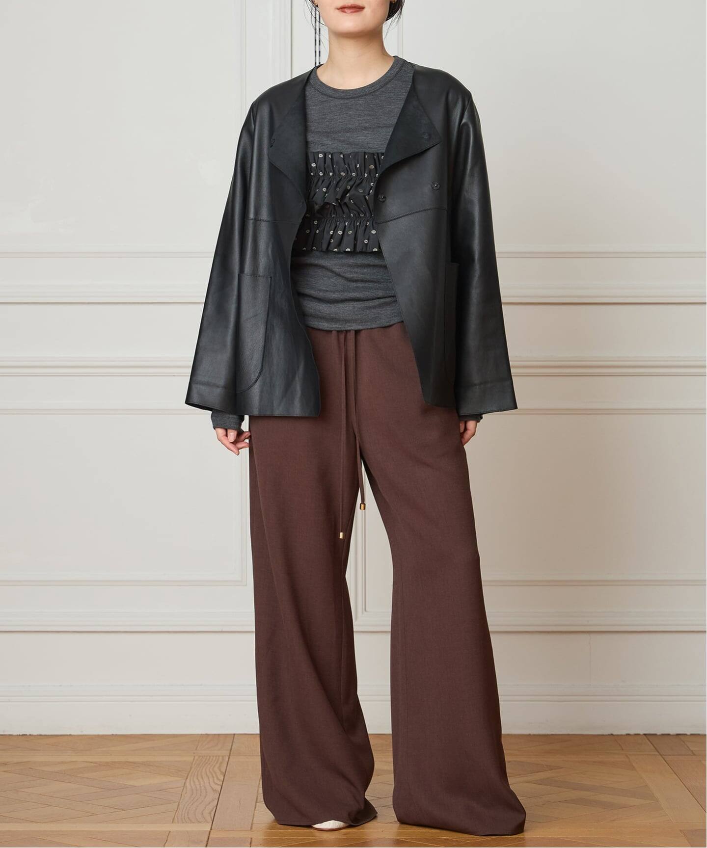 IENA LA BOUCLE ウールテレコクルーネックプルオーバー（Tシャツ