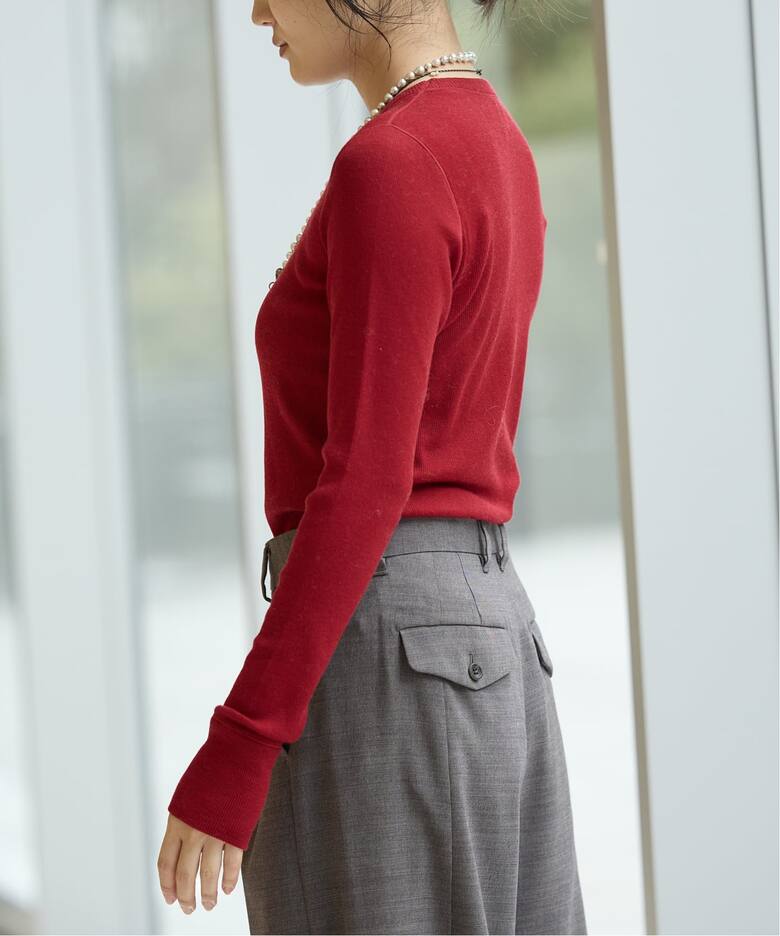 IENA LA BOUCLE ウールテレコクルーネックプルオーバー（Tシャツ 