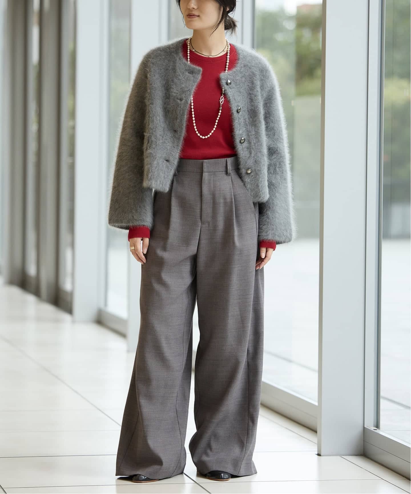 IENA LA BOUCLE ウールテレコクルーネックプルオーバー（Tシャツ