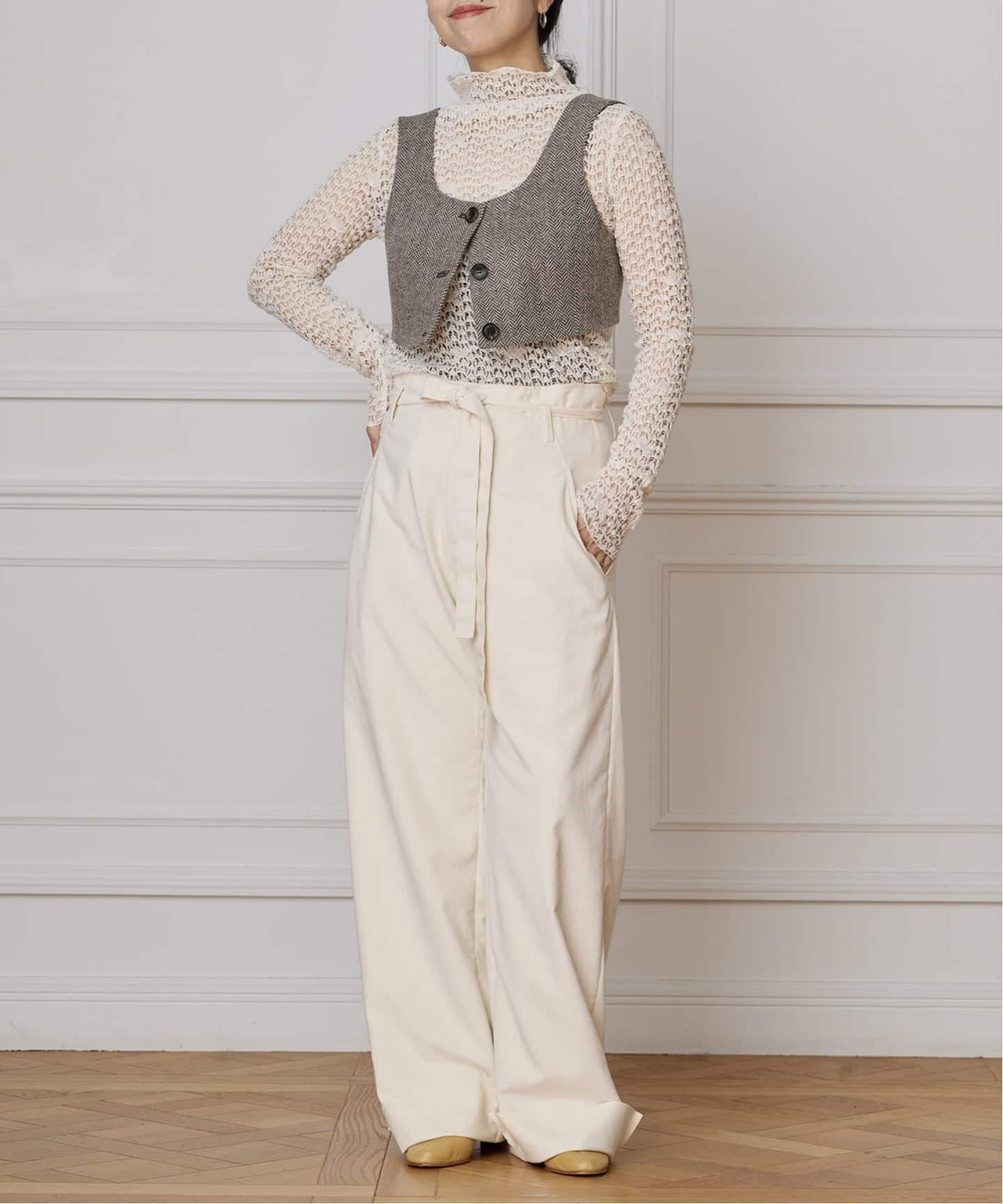 IENA LA BOUCLE antik dantel レースカットソー（Tシャツ／カットソー