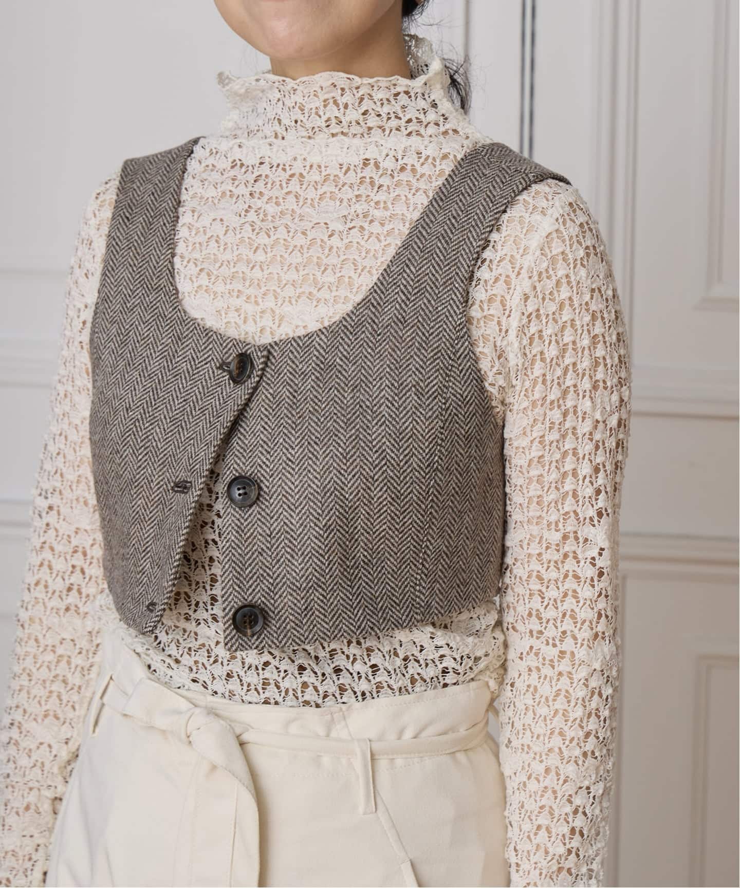 IENA LA BOUCLE antik dantel レースカットソー（Tシャツ／カットソー